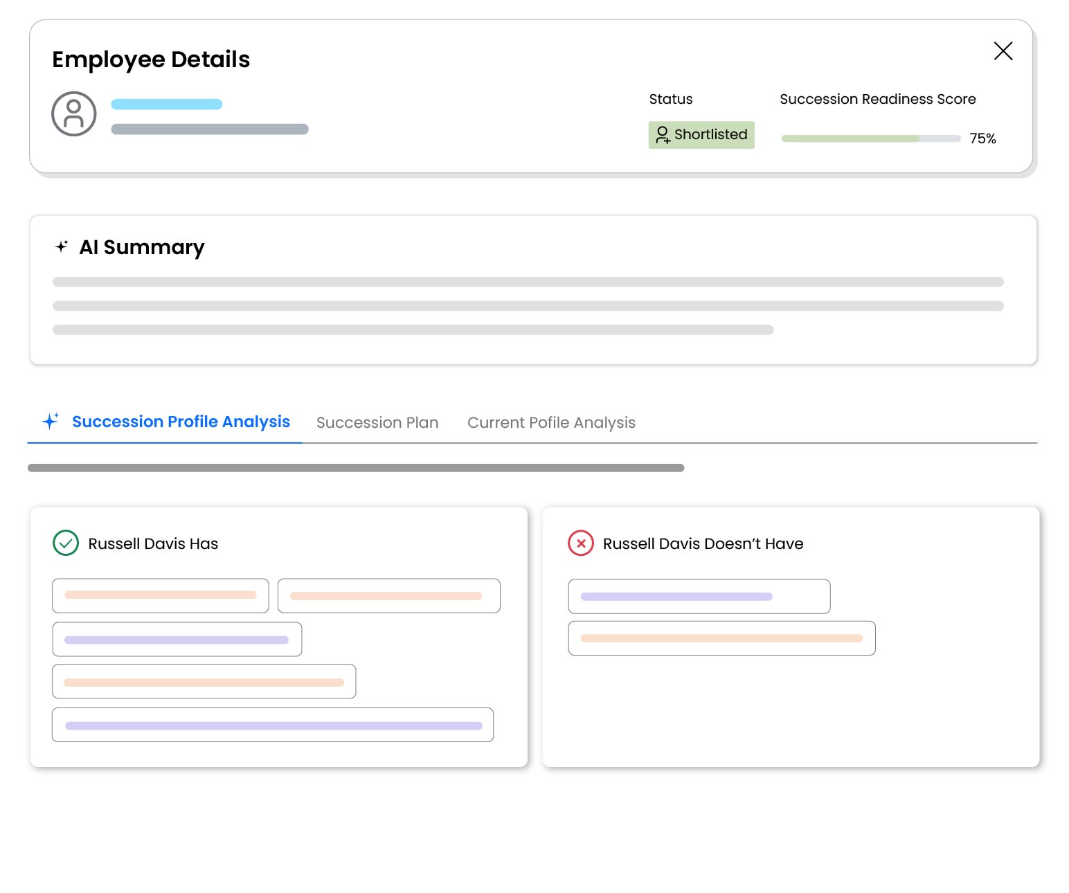 Career path dashboard for John Doe showing role progression and personalized learning recommendations.