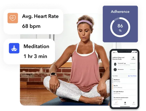 participant meditating