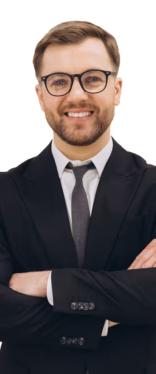 Smiling man with glasses