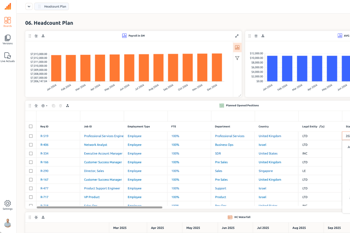 Fintastic model builder interface with formula configuration