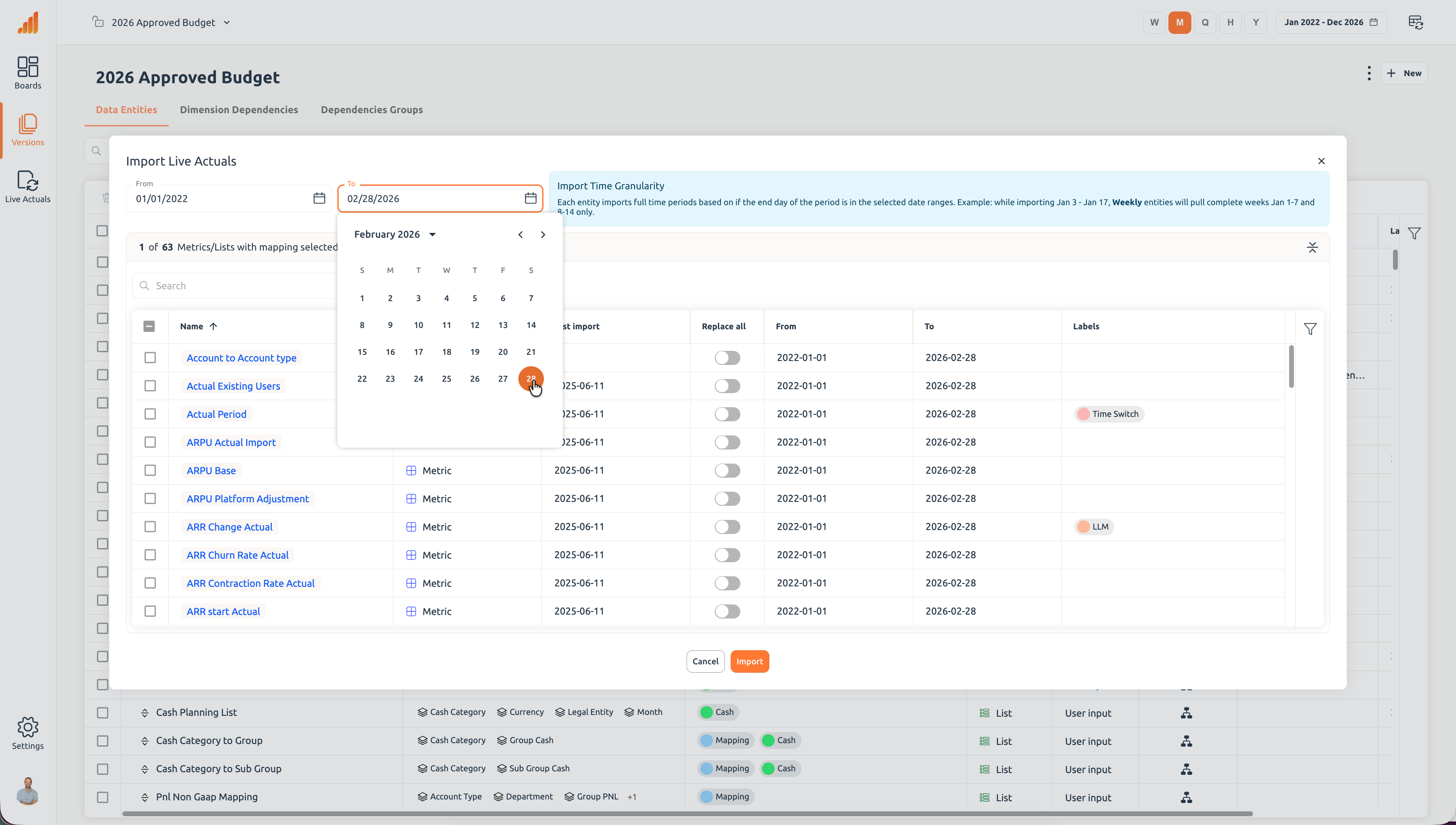 Centrix platform screenshot showing unified planning and analysis interface