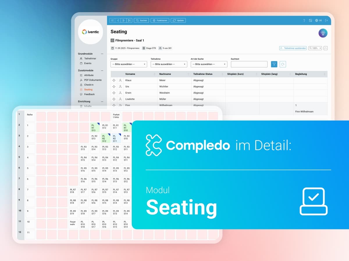 Modul Seating: Wie Sie Sitzplätze in Compledo einfach planen und verwalten