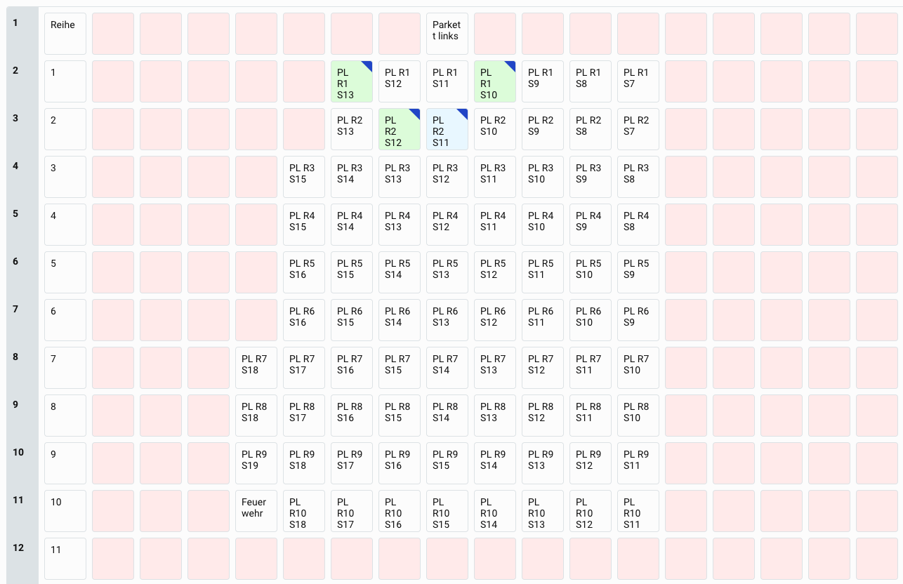 Seating Plan in Compledo Eventsoftware