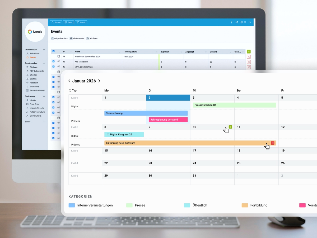 Neue Kalenderansicht im Modul Events: Mehr Überblick, bessere Planung