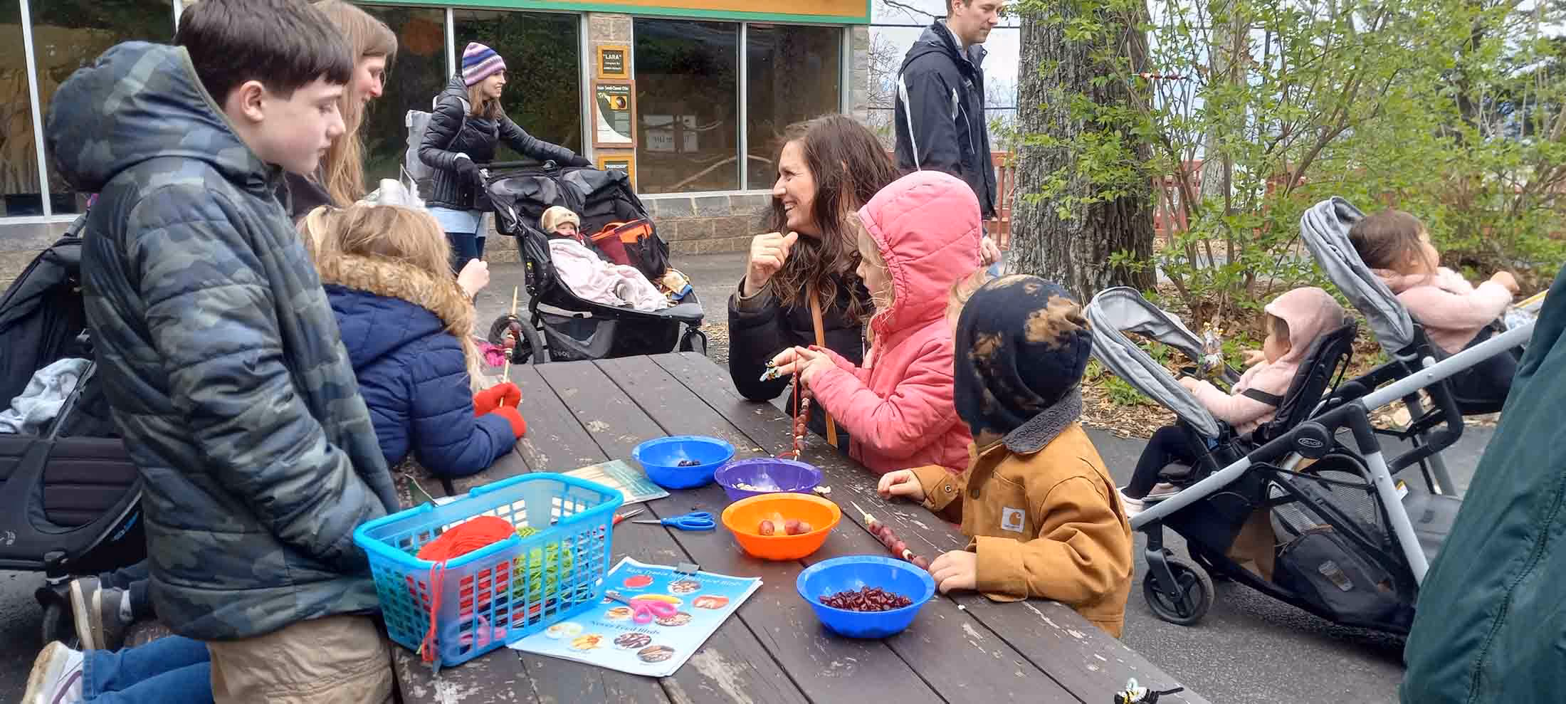 group of people at the zoo