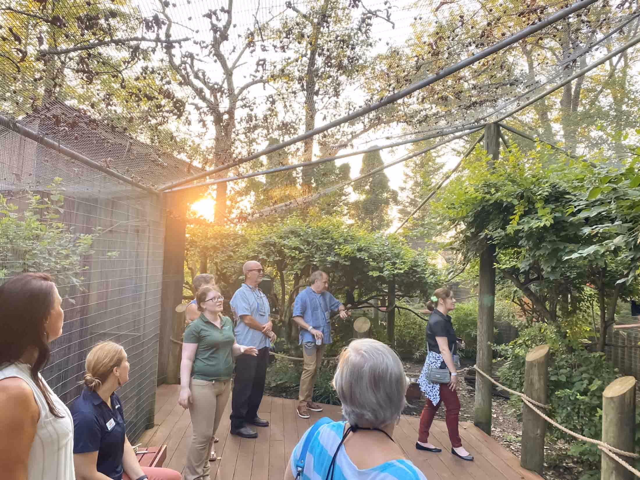 Group of people taking a tour at the zoo