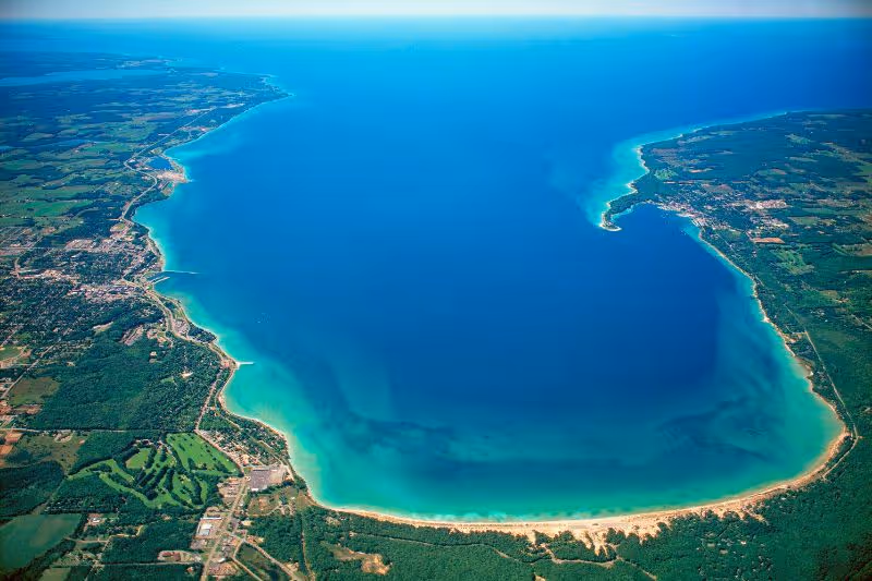 Aerial View of Petoskey Michigan