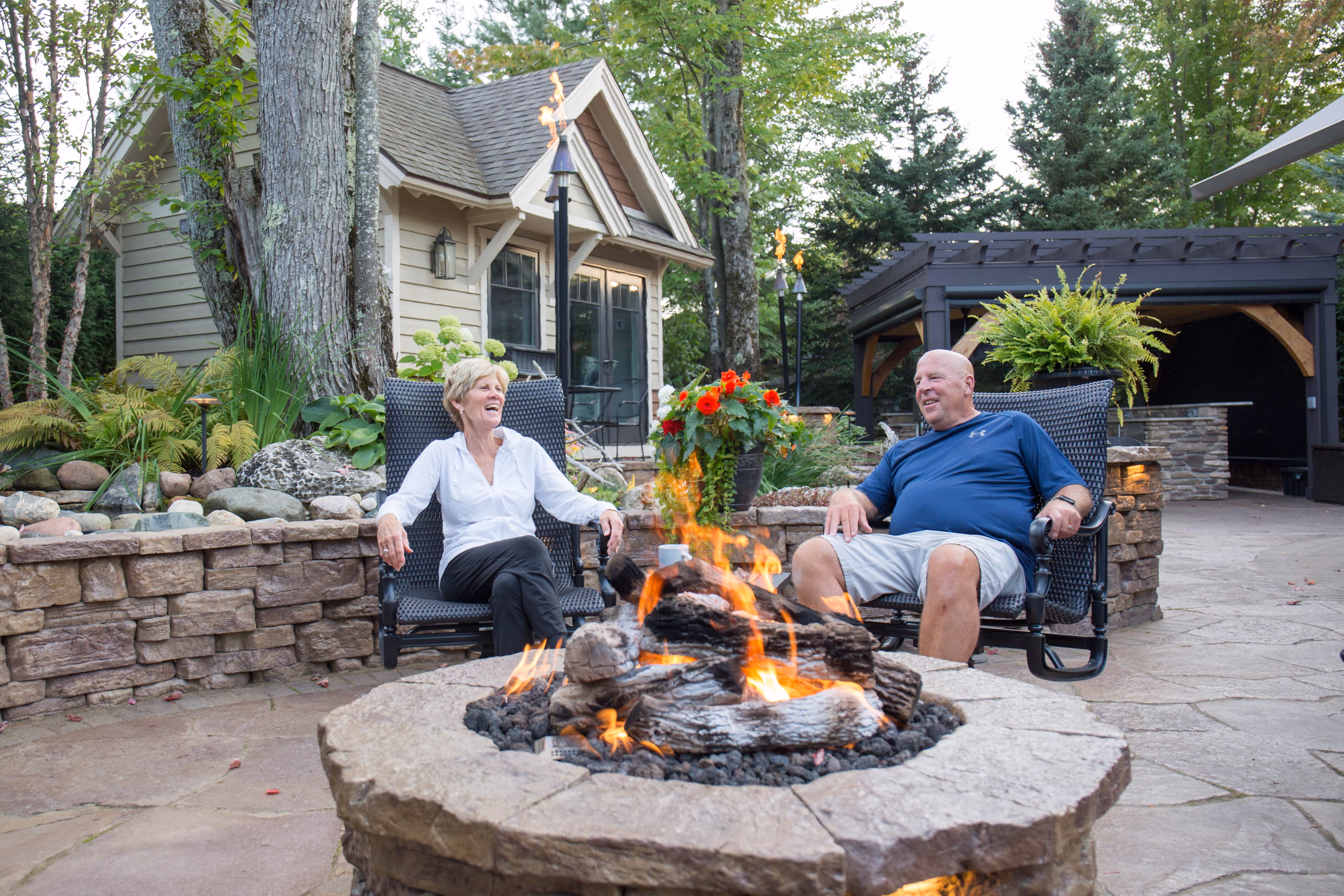 Inside the garage of a bungalow