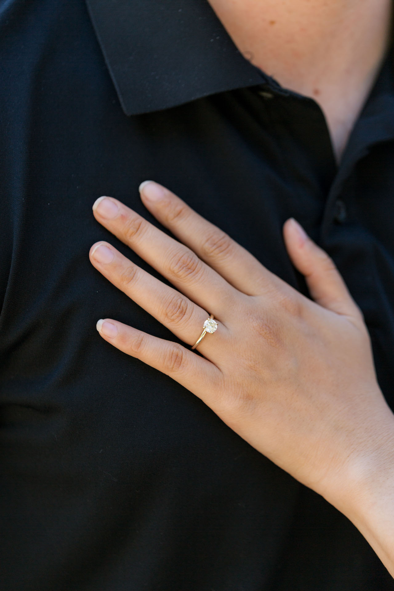engagement ring on hand