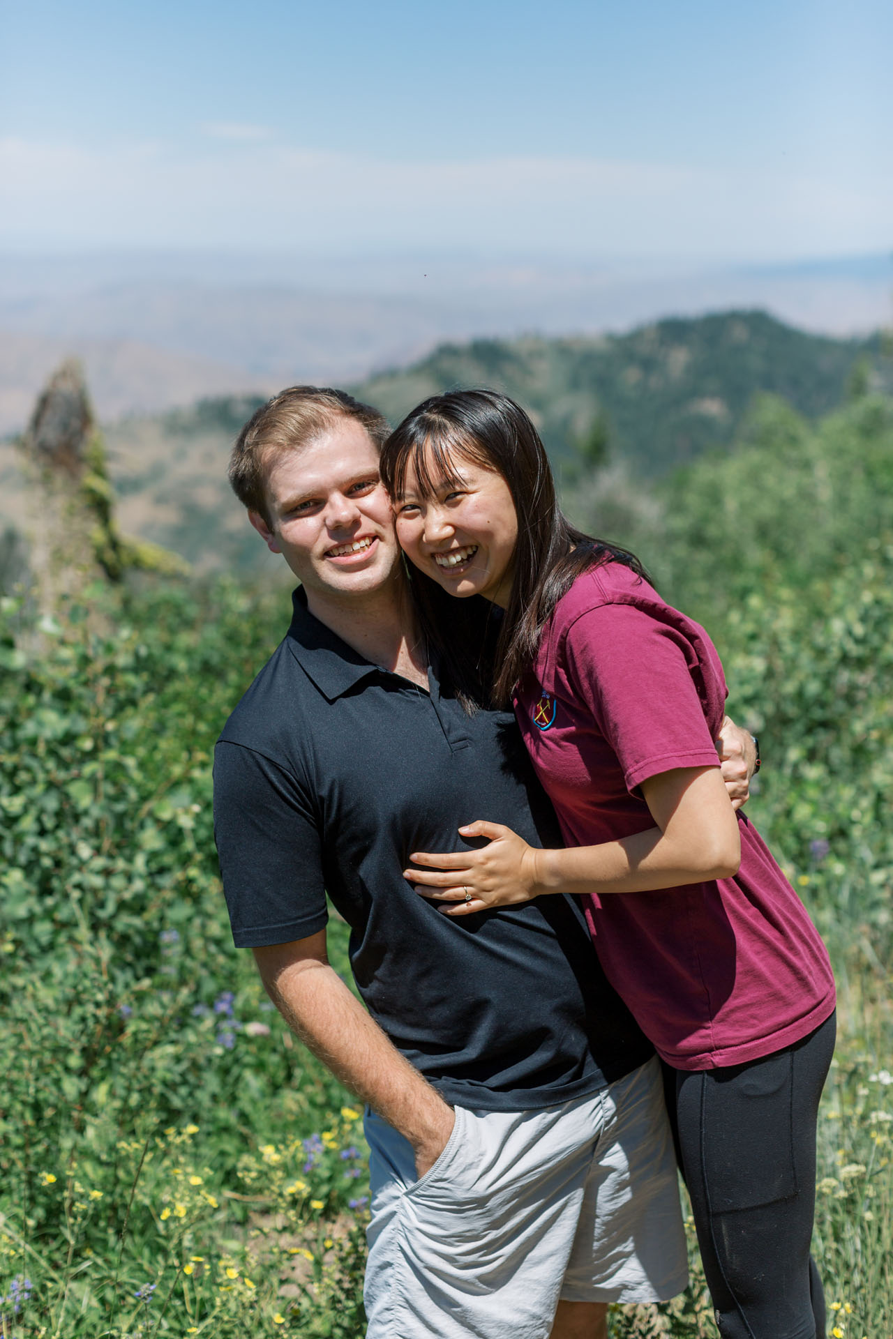 Boise couple smiling after proposal