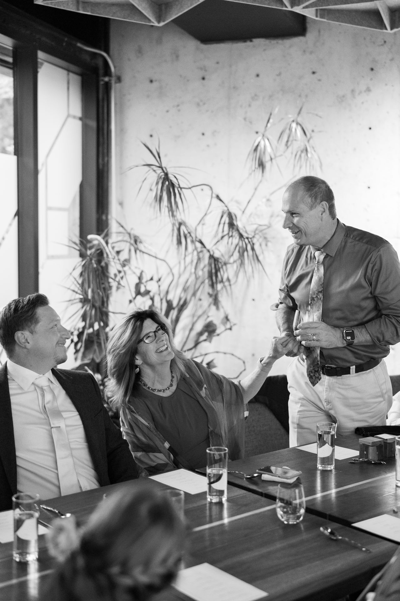 groom's father giving a toast