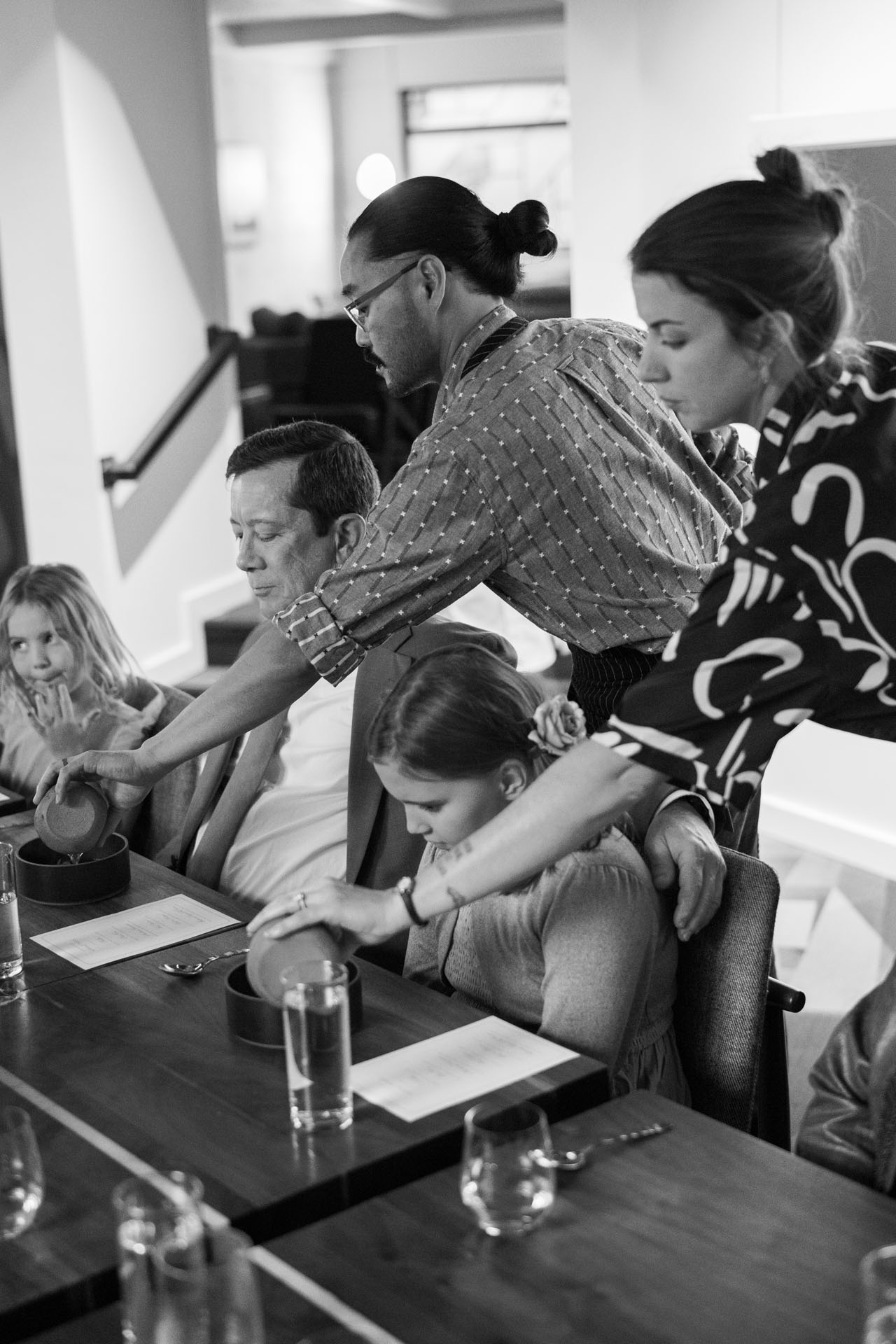 wedding dinner being served at Kin Boise