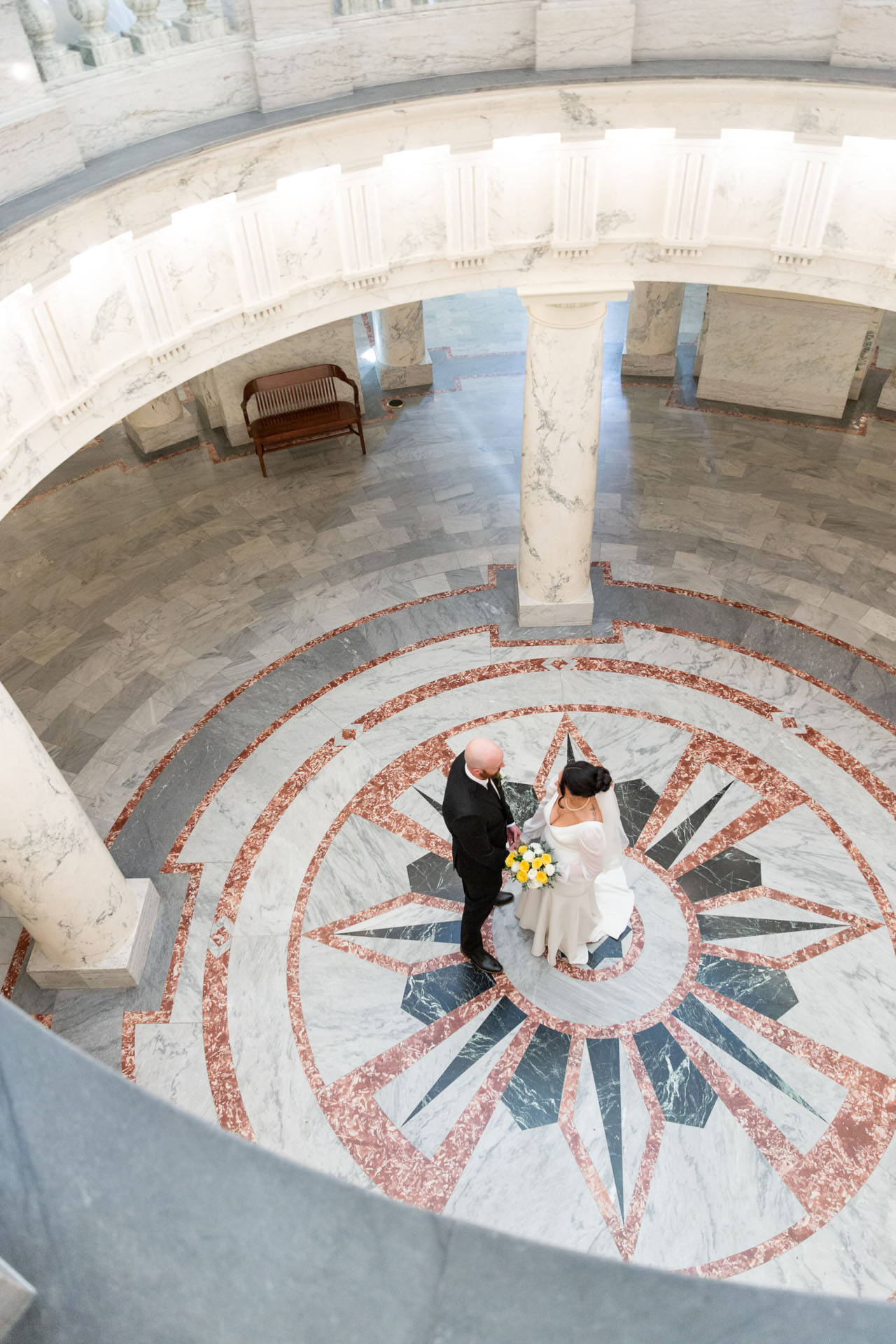 bride and groom getting ready for elopement ceremony