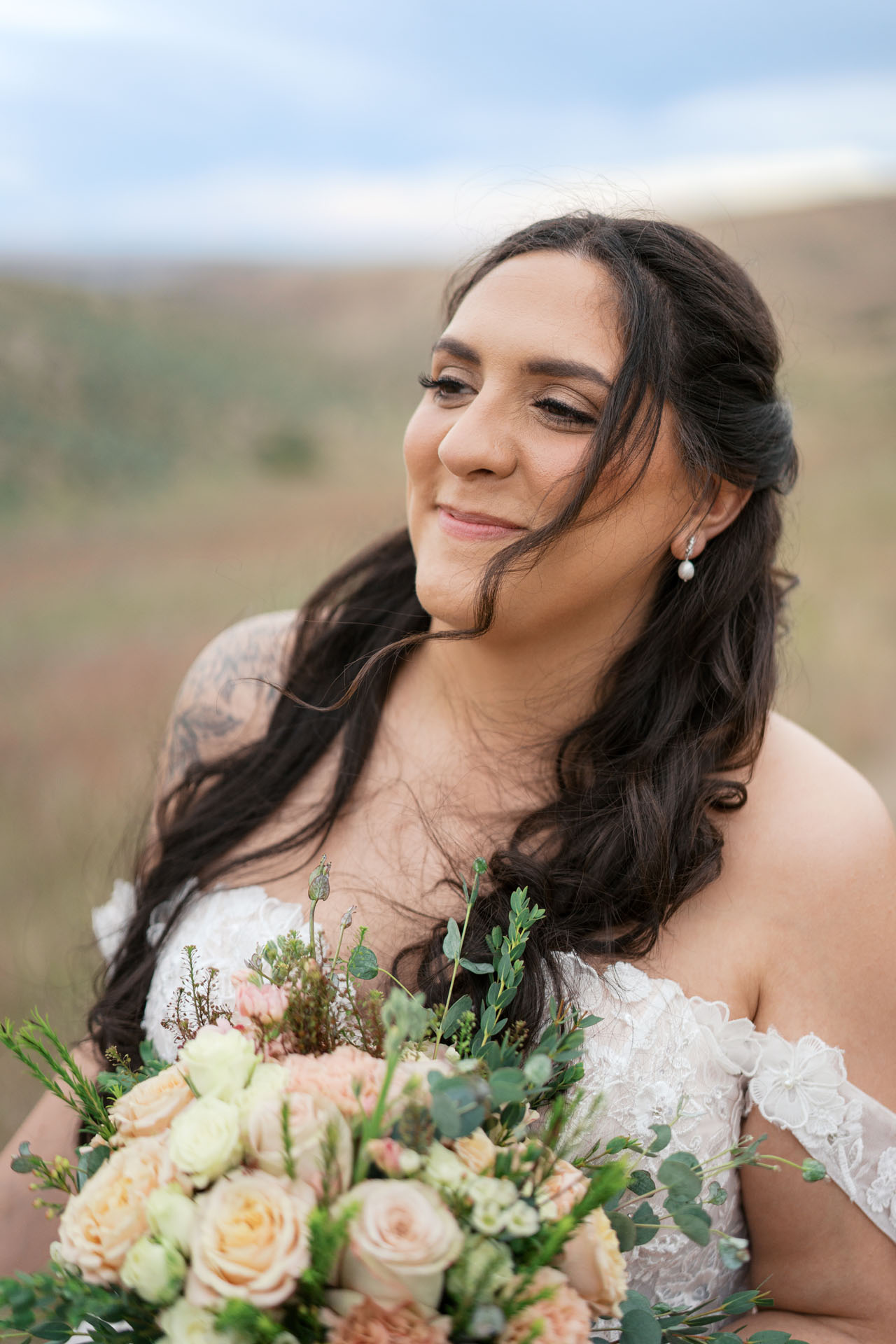 bride in the foothills