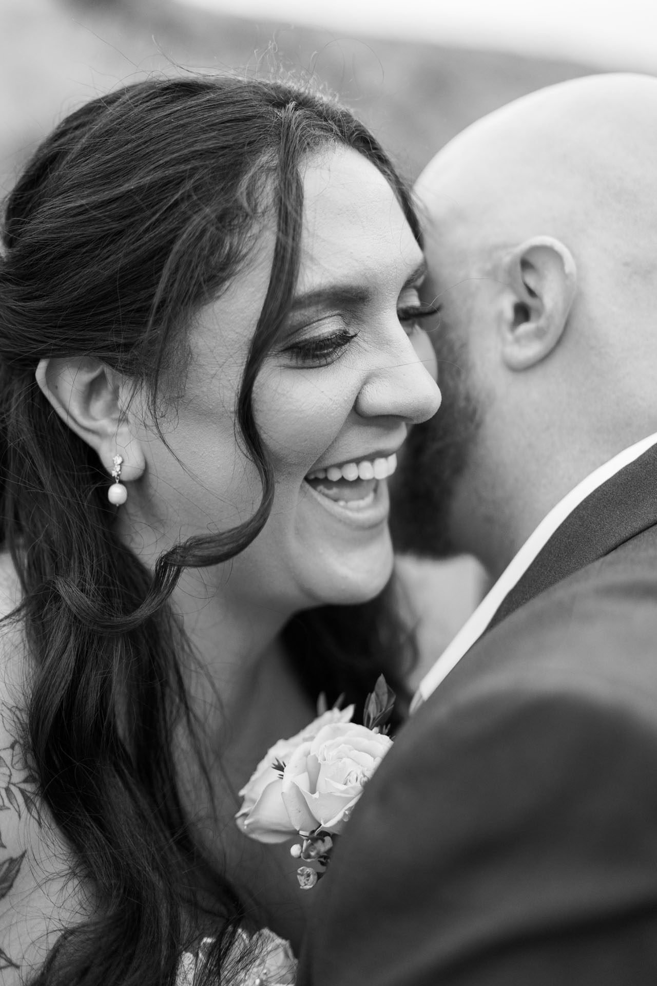 intimate photograph of bride and groom at their elopement