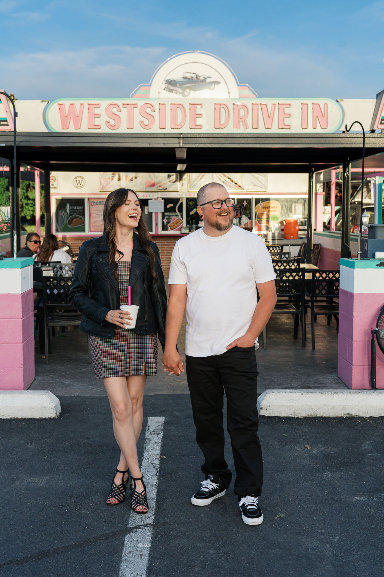 couple at westside drive-in in Boise