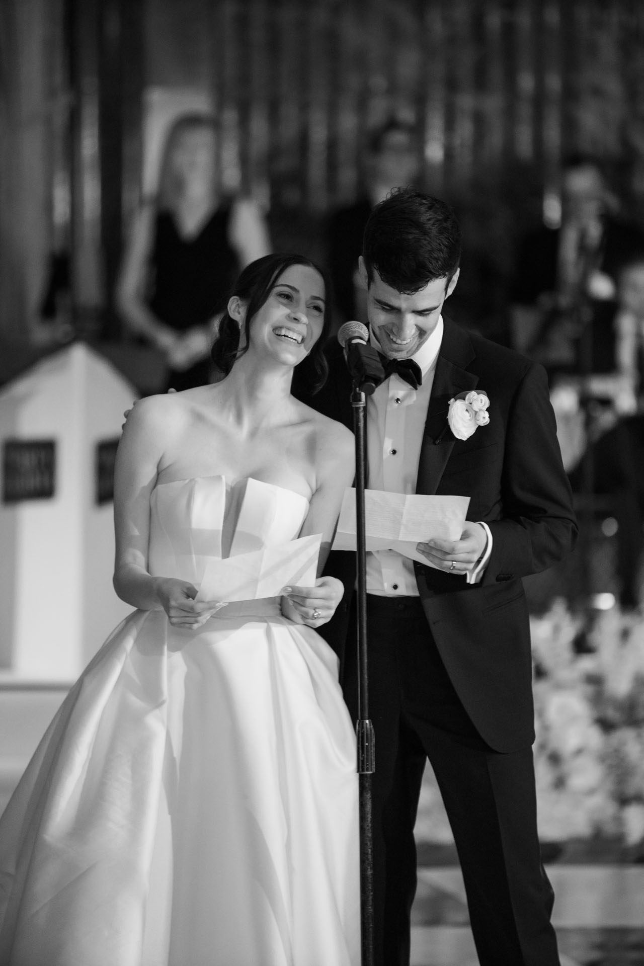 bride and groom giving a toast at their wedding