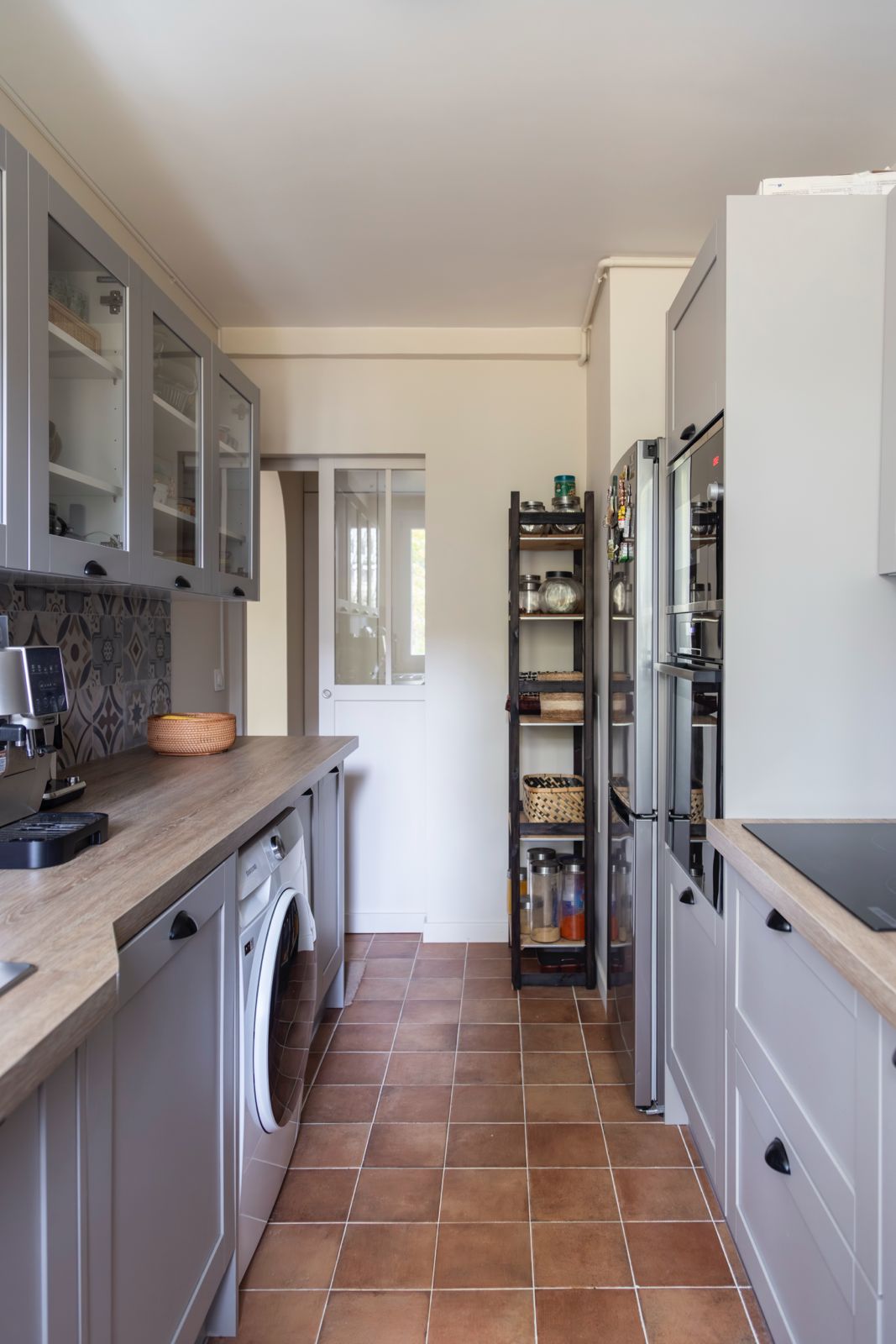 Meuble vasque bois avec douche italienne