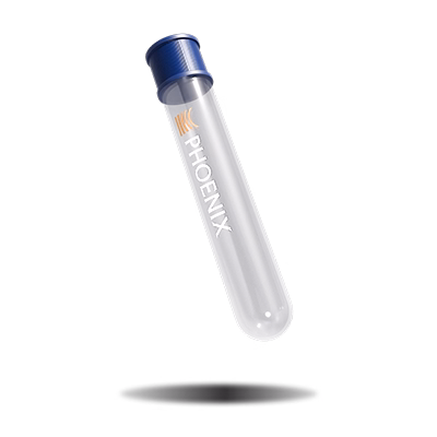 Phoenix Labs blood test tube — comprehensive men's health diagnostic testing in Canada