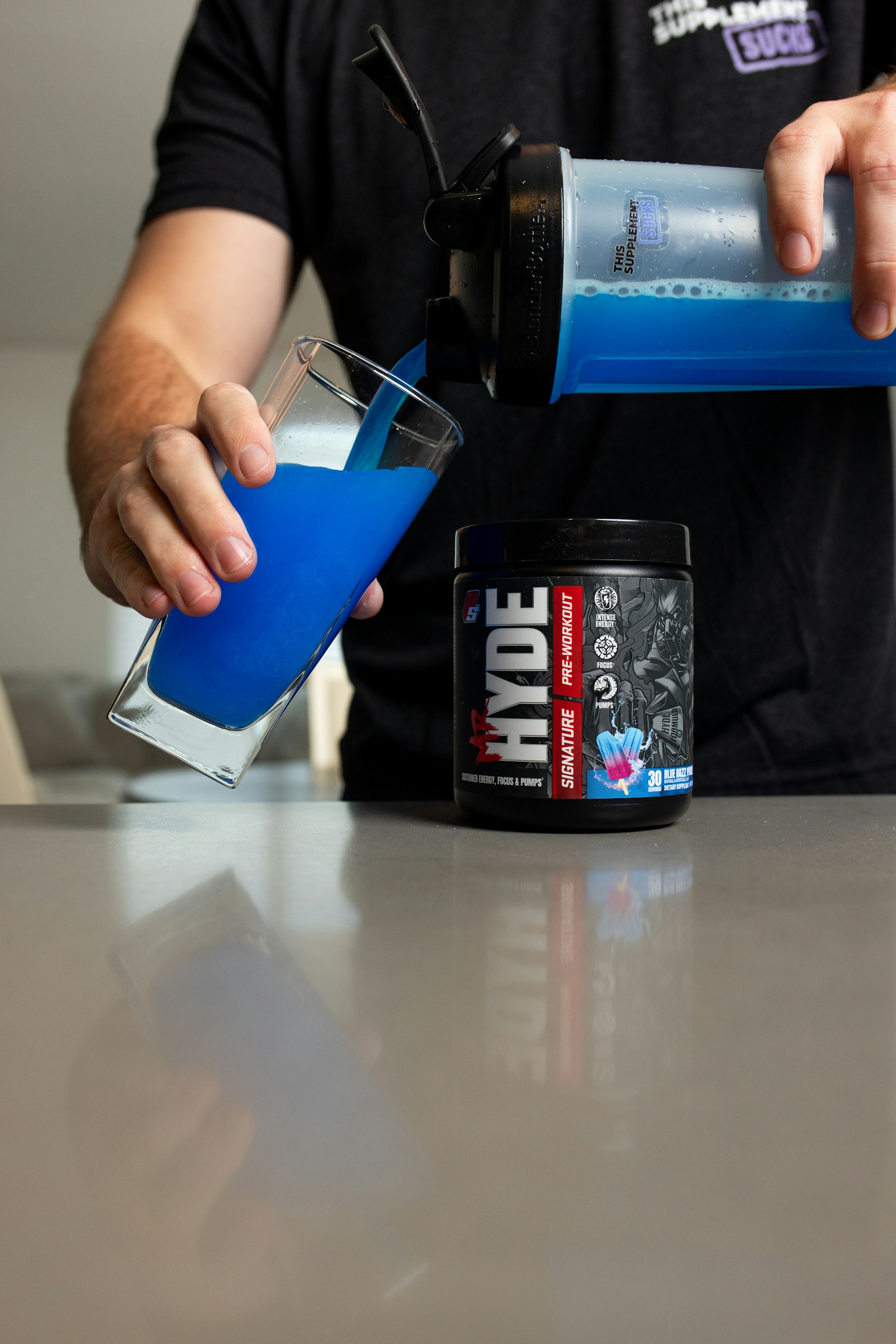 Man preparing a drink at home