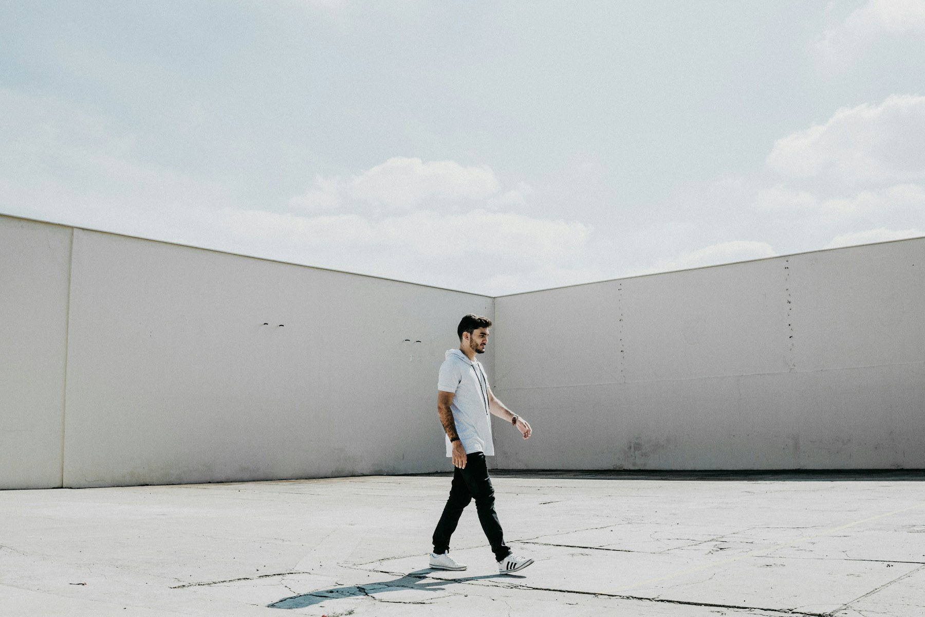 Man walking outdoors