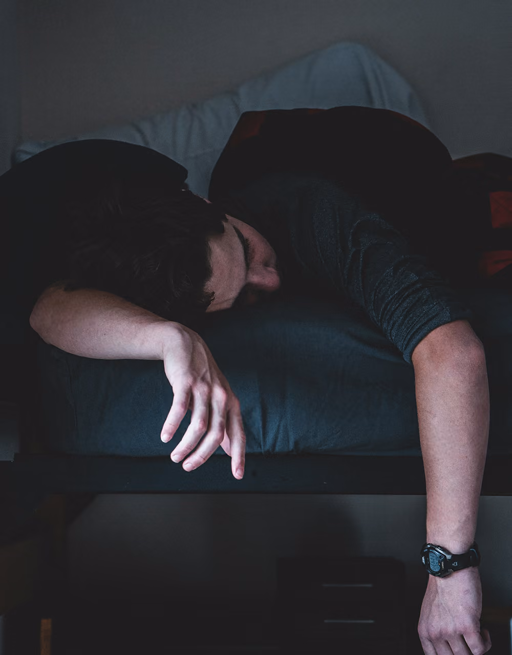 Man dealing with poor sleep quality