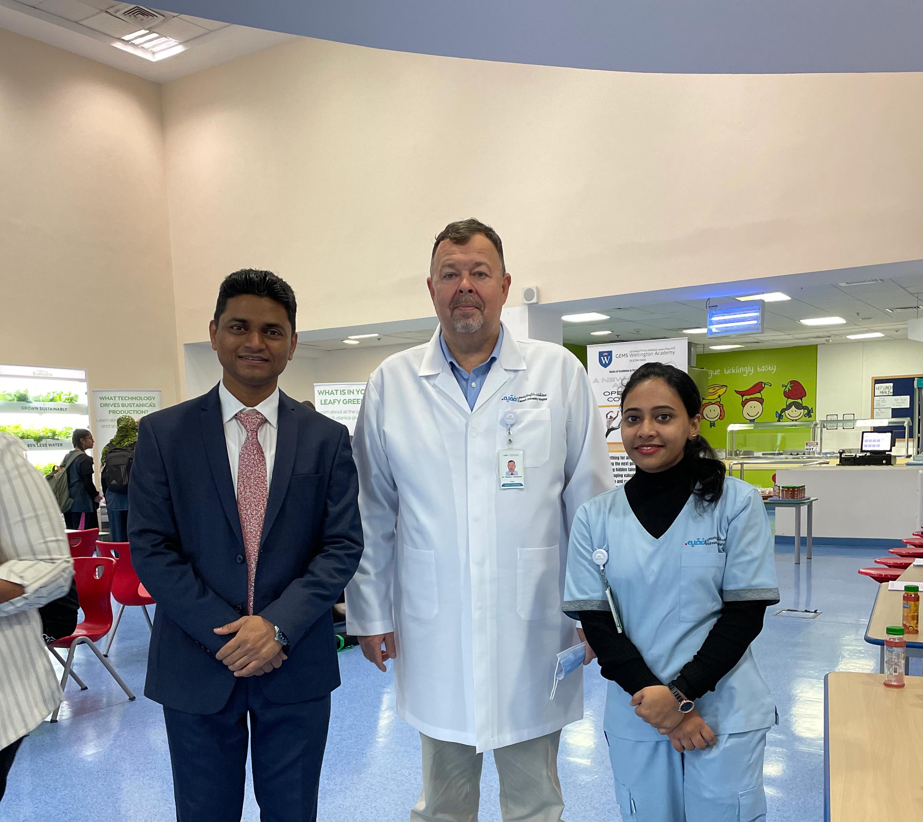 مشاركة مستشفى فقيه الجامعي في معرض مدرسة جيمس ويلينغتون للصحة والرفاهية