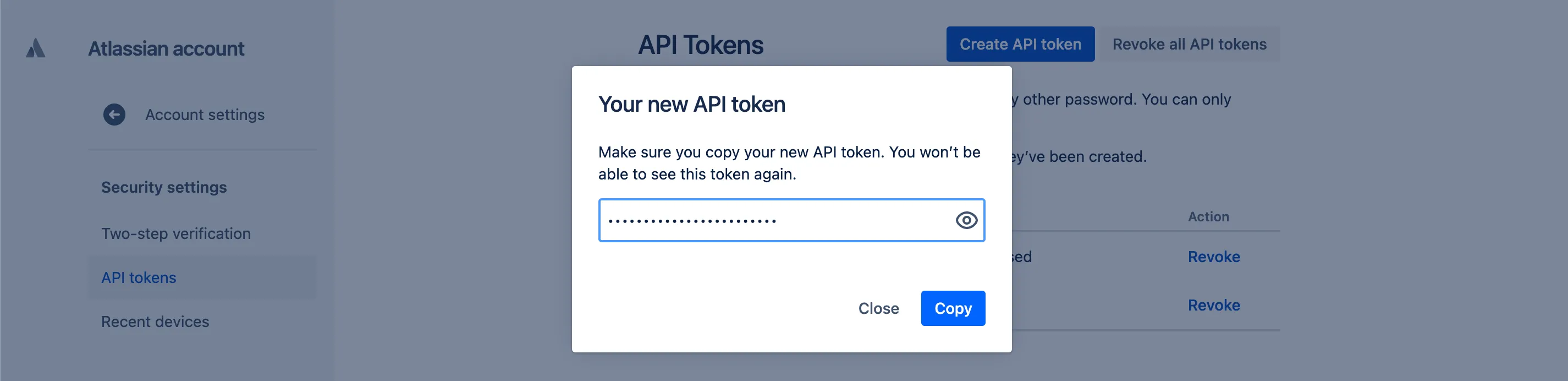 Jira API token