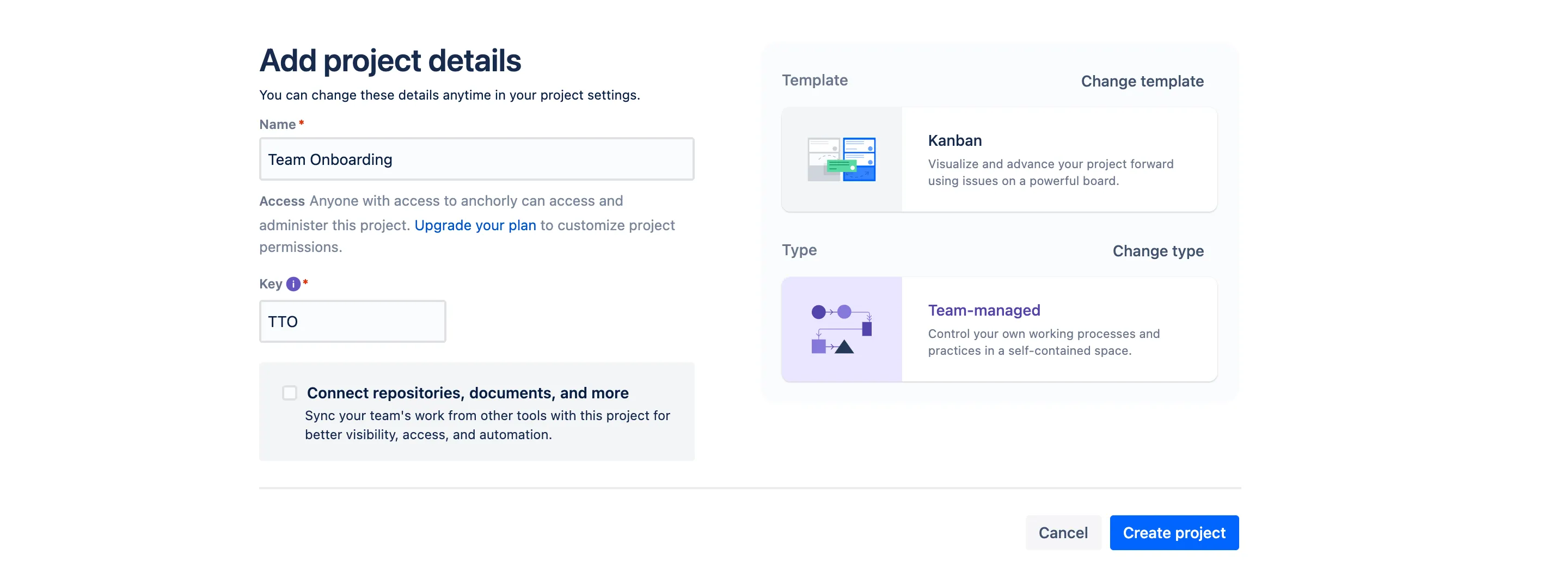 Create Jira project