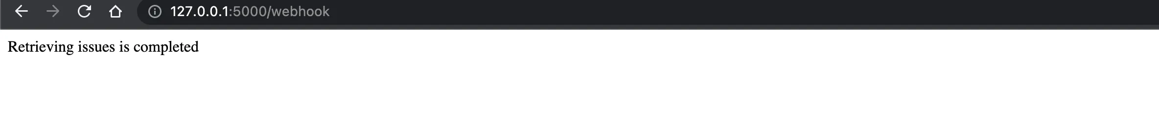 Flask application webhook page