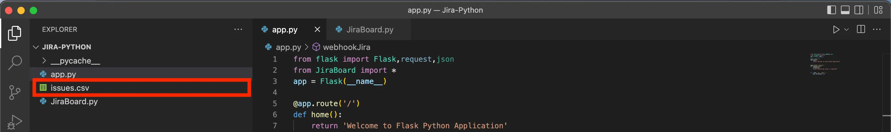 CSV file generated