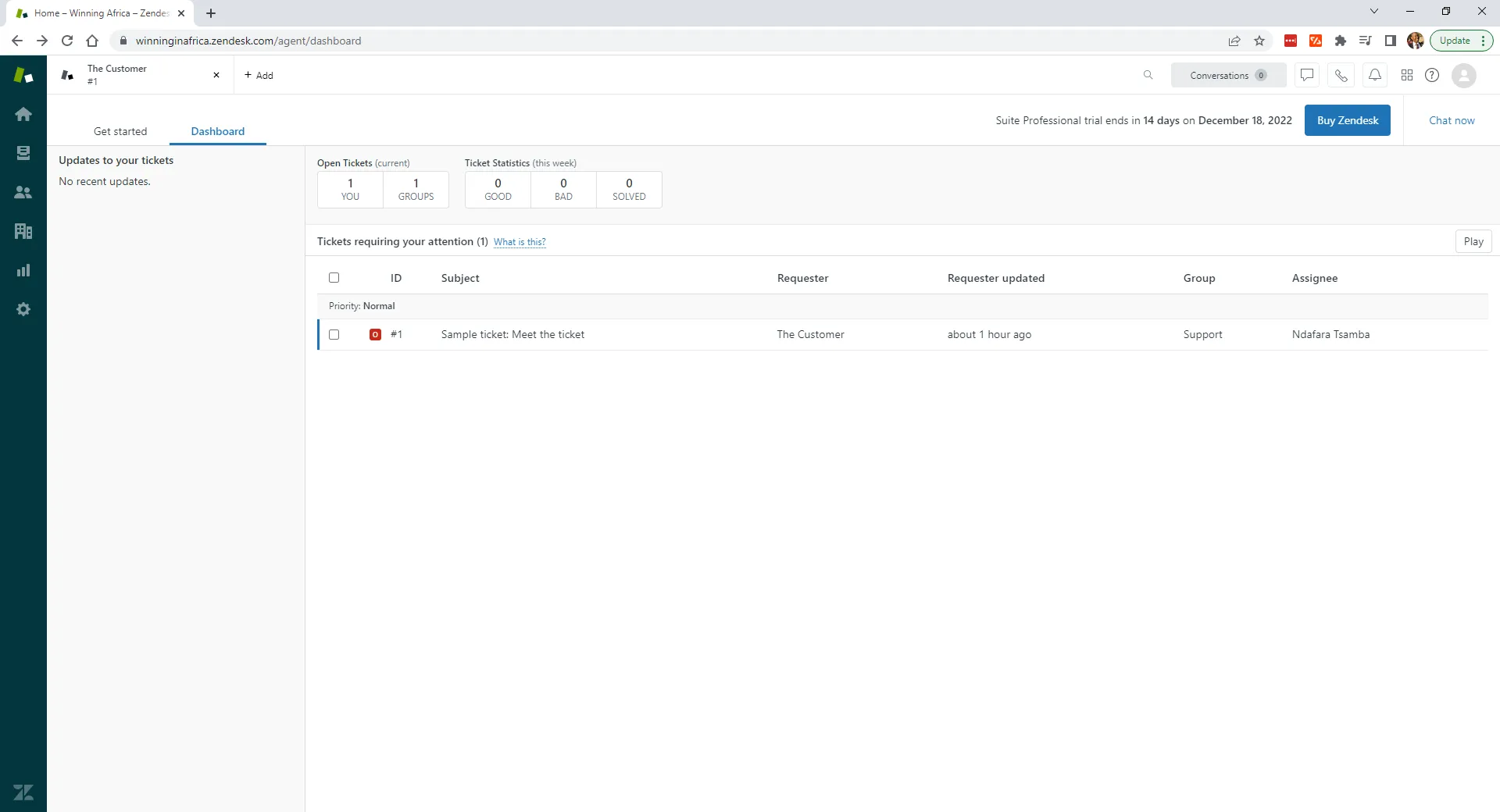 Agent dashboard
