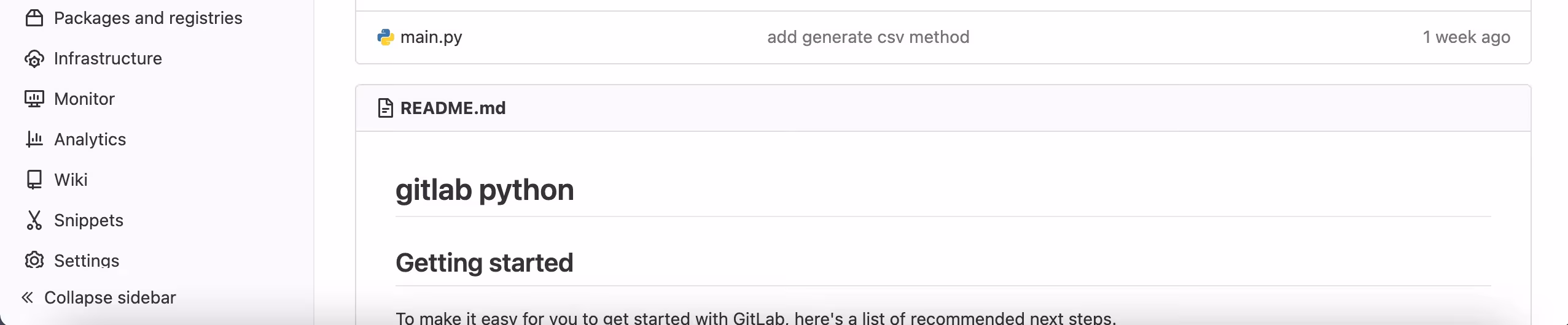 Python file pushed to GitLab