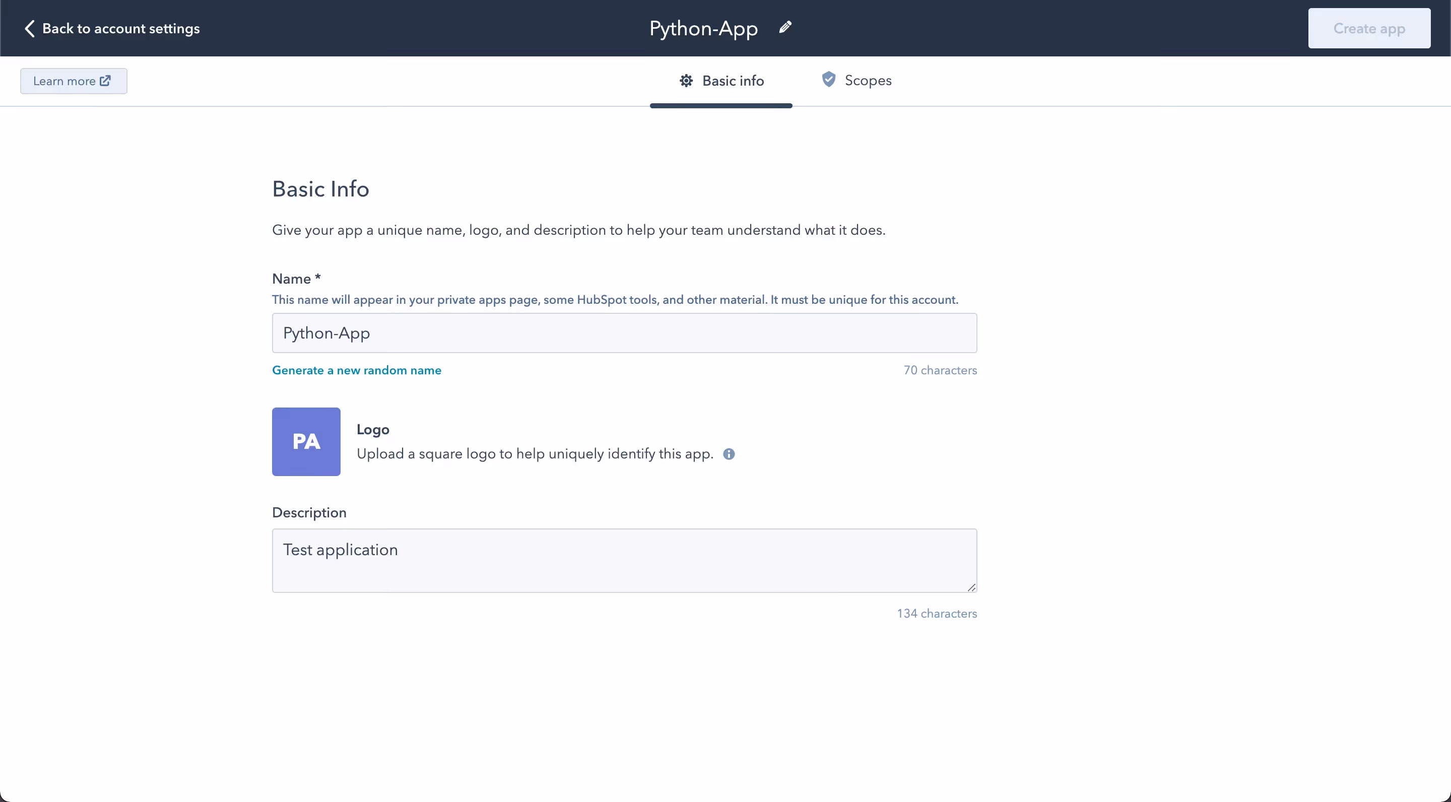 HubSpot application