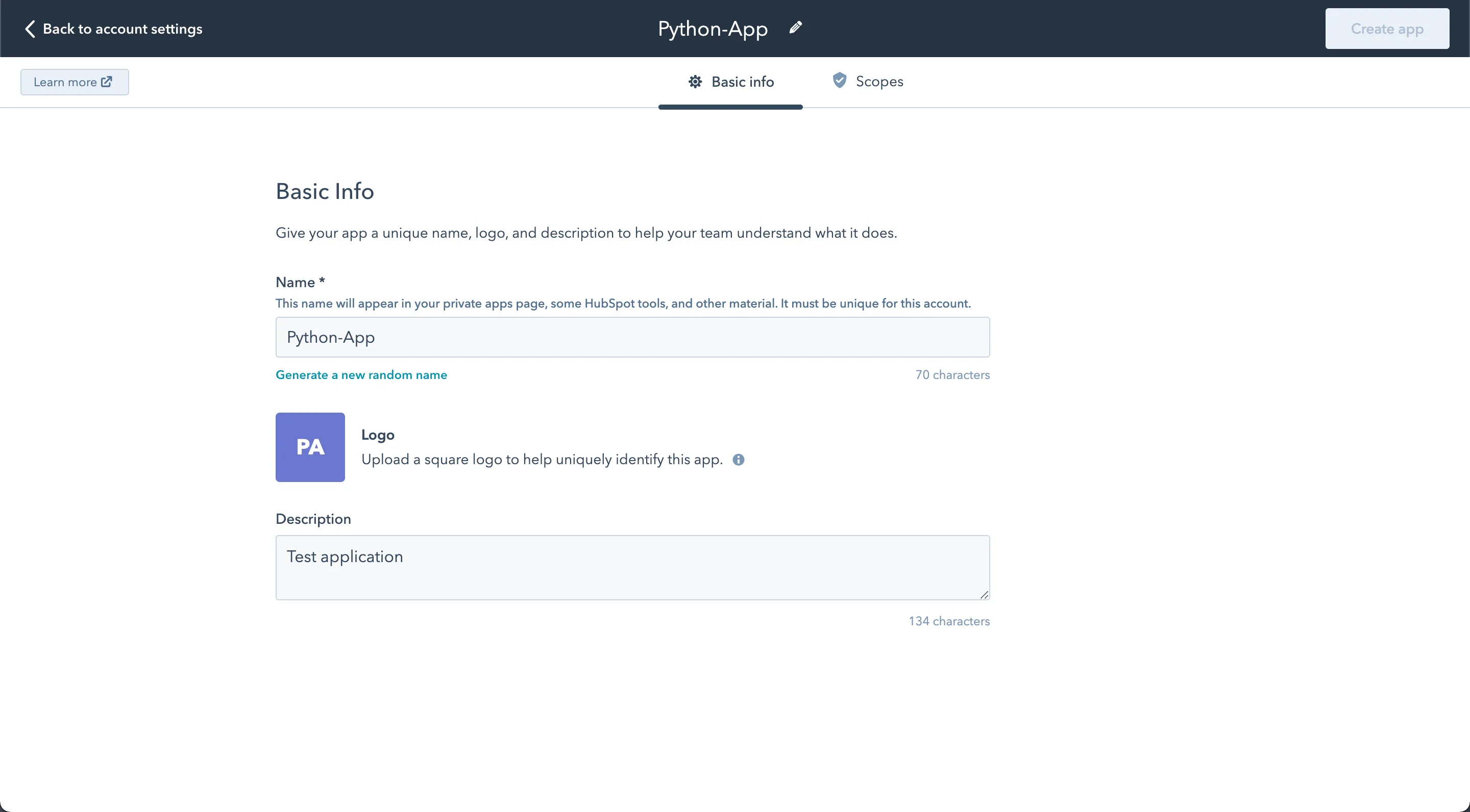 HubSpot application