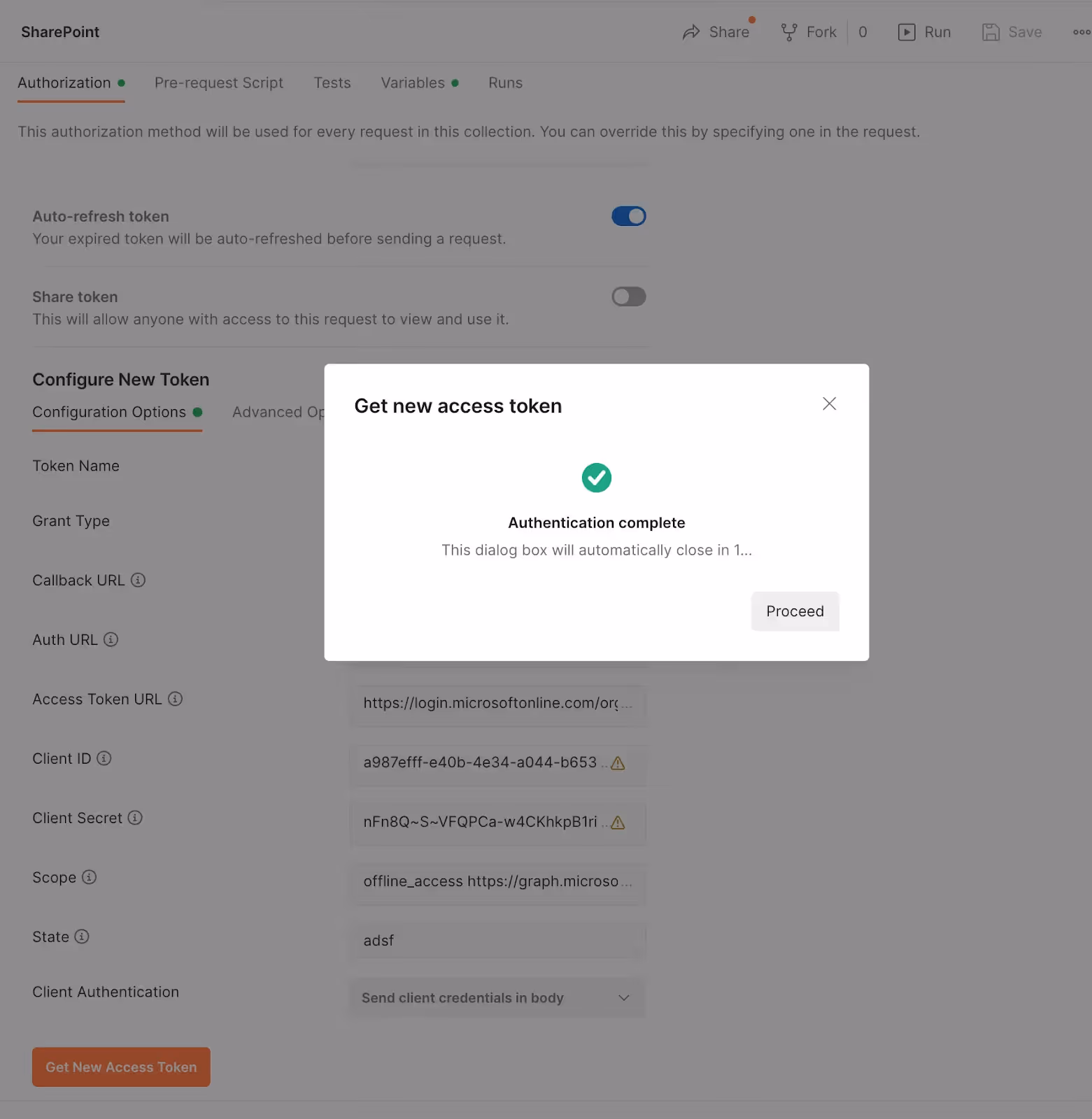 Authentication is complete