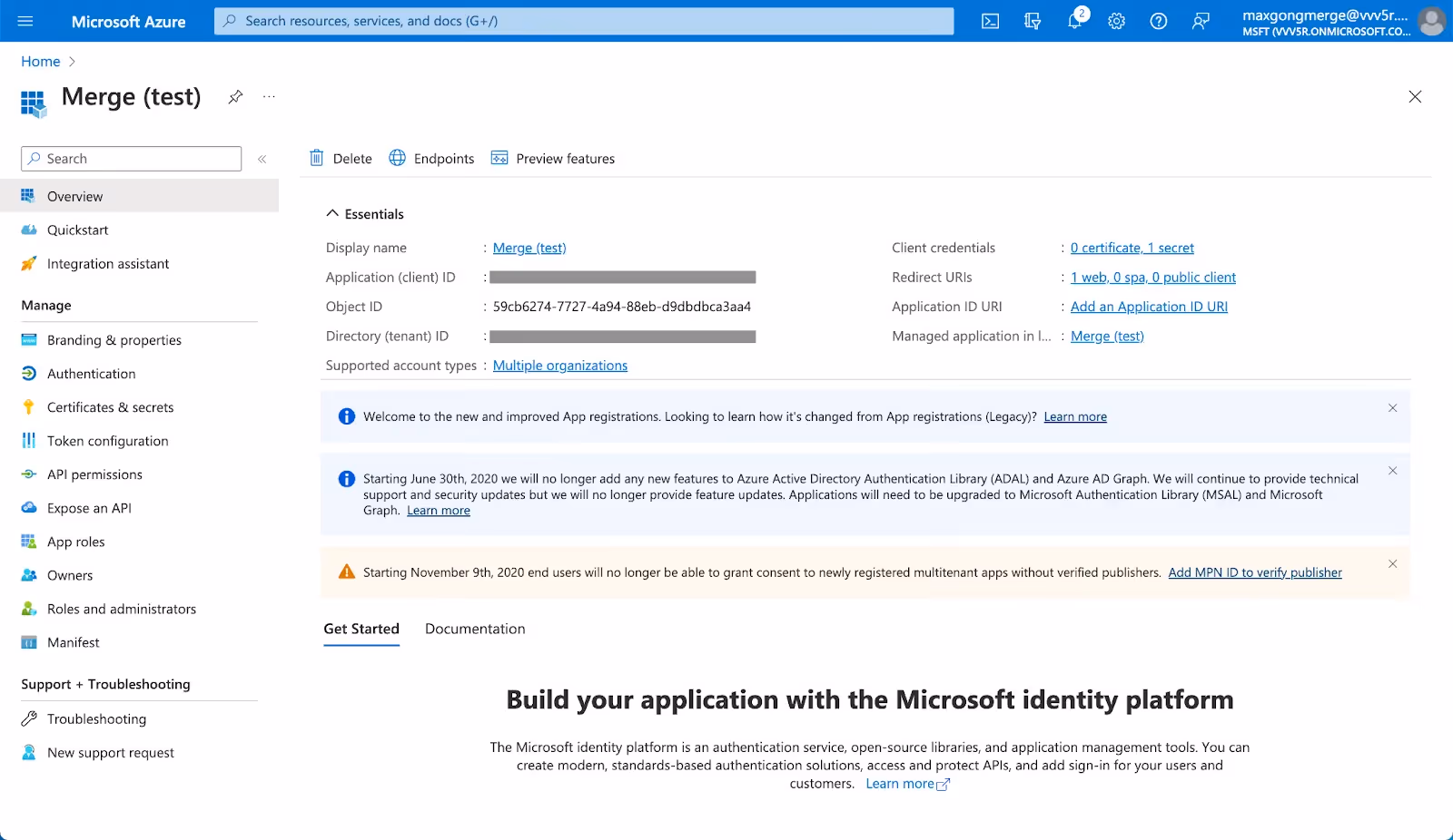 SharePoint app created