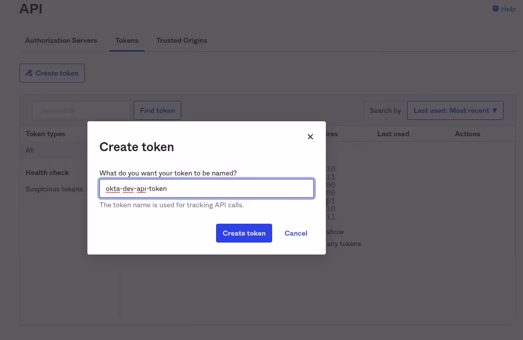 2. Creating API token