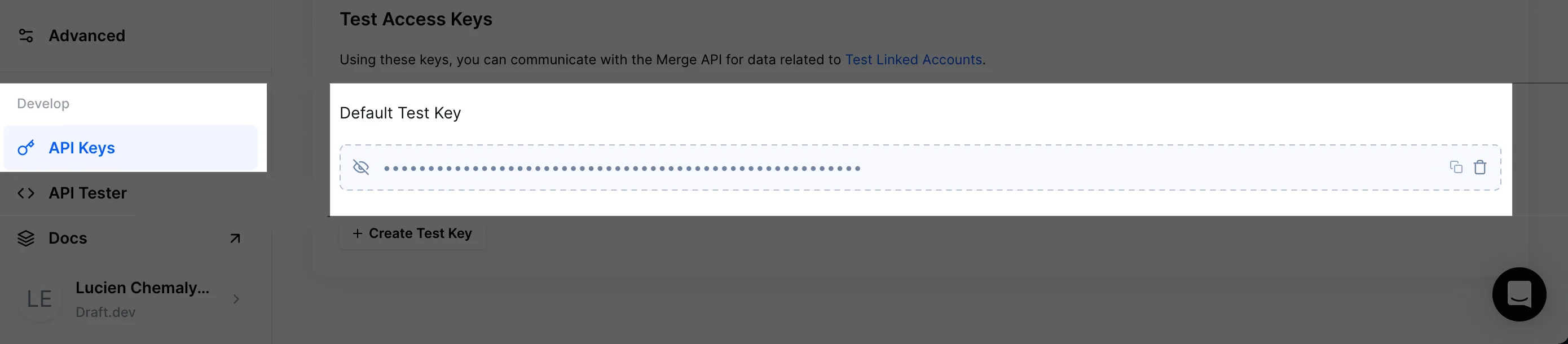 Test Access Keys