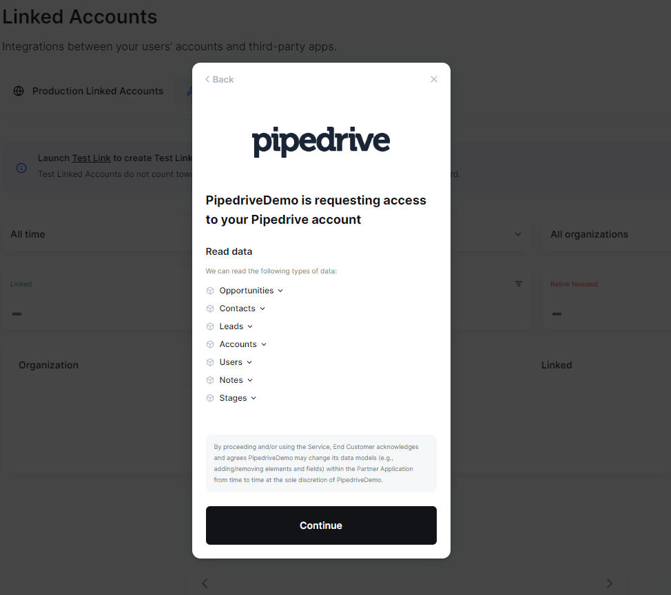 Access request to Pipedrive