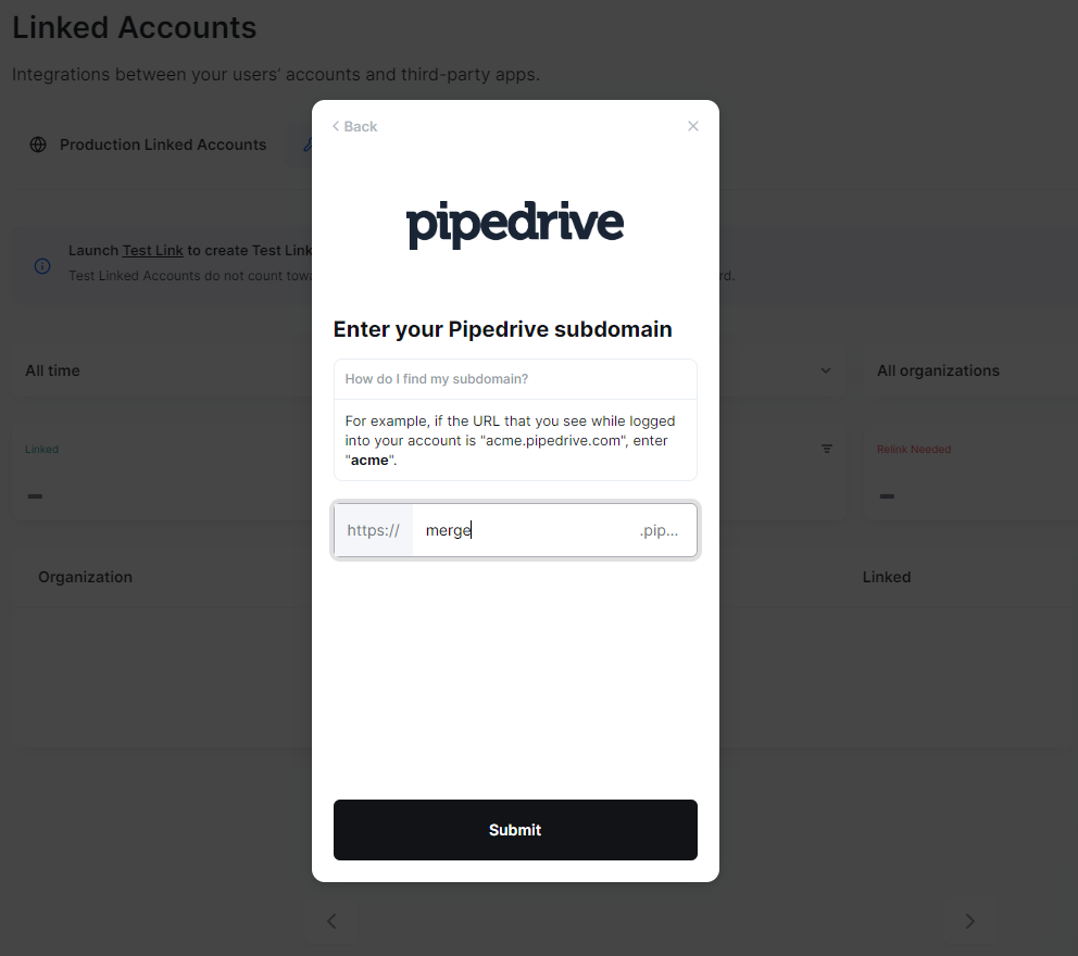 Pipedrive subdomain