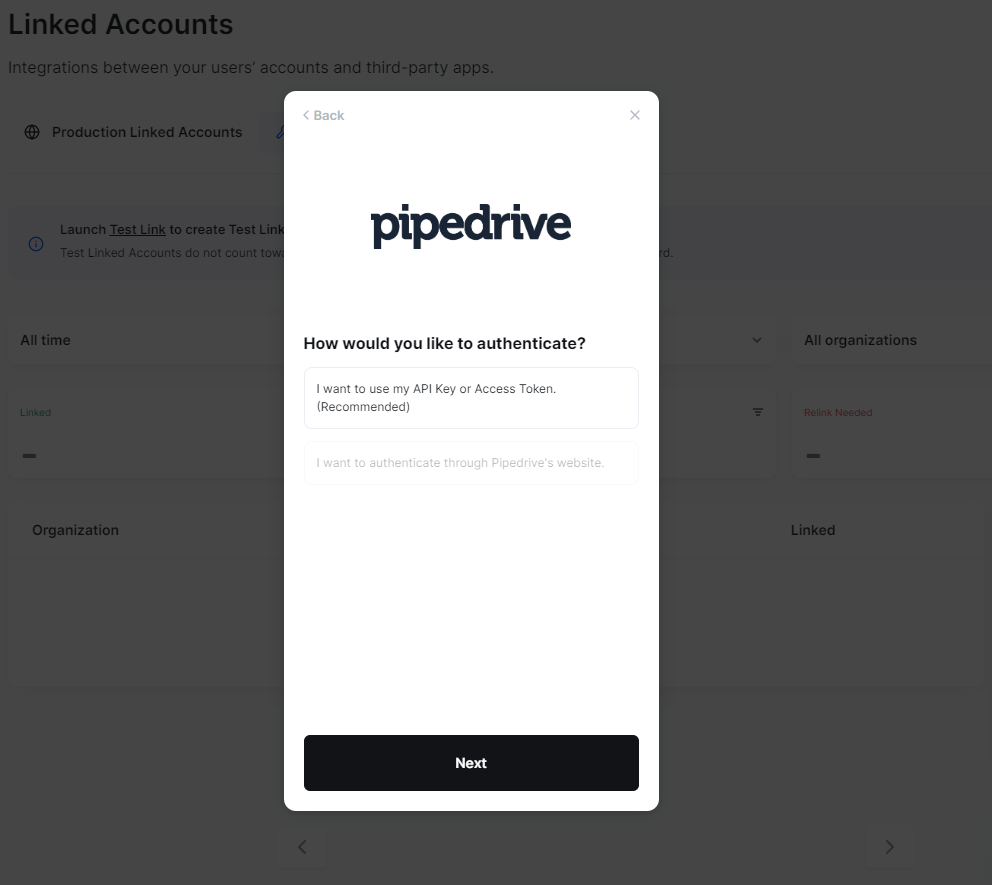 Authenticate with Pipedrive