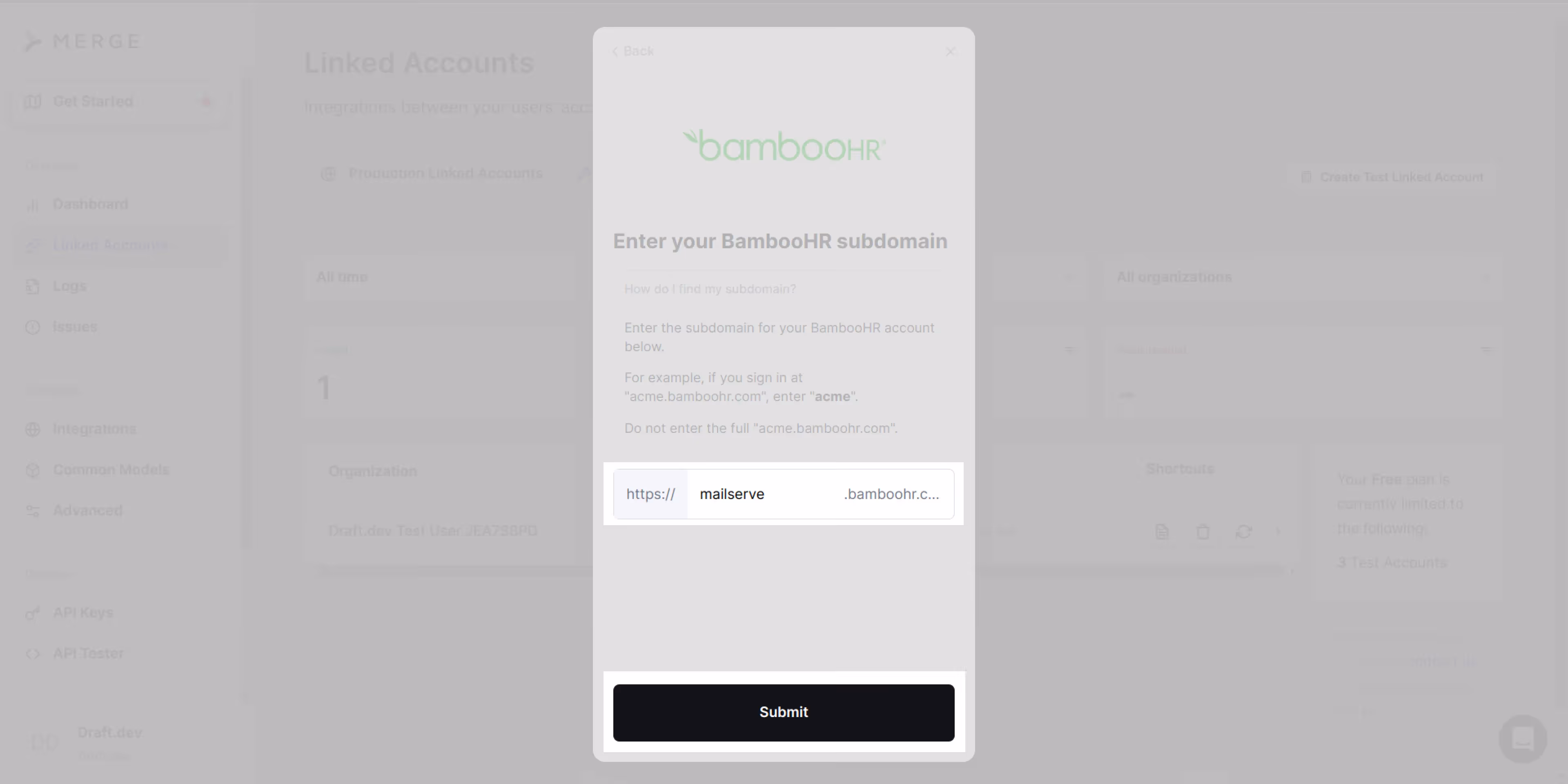 Set the domain name