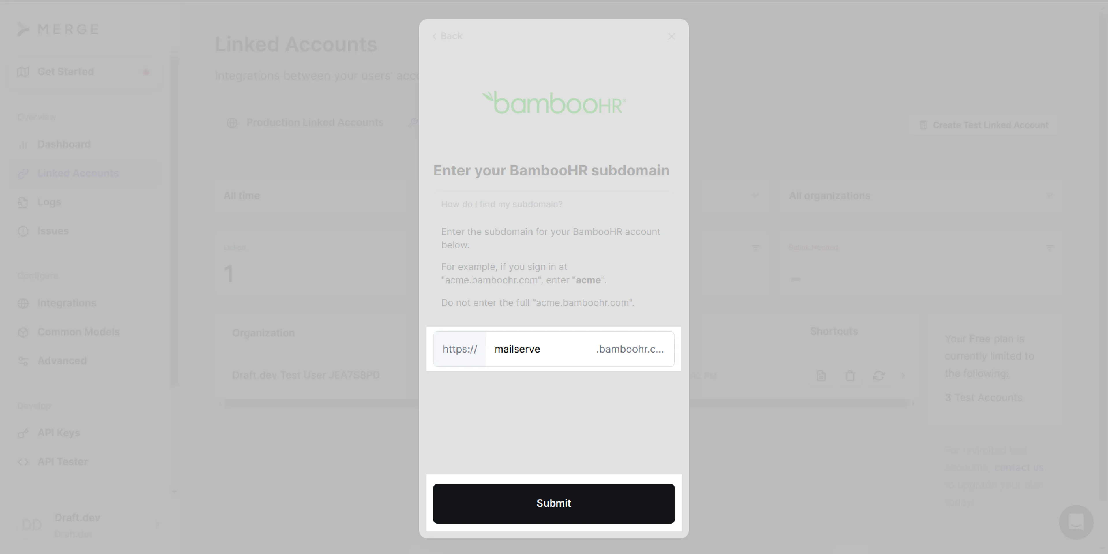 Set the domain name