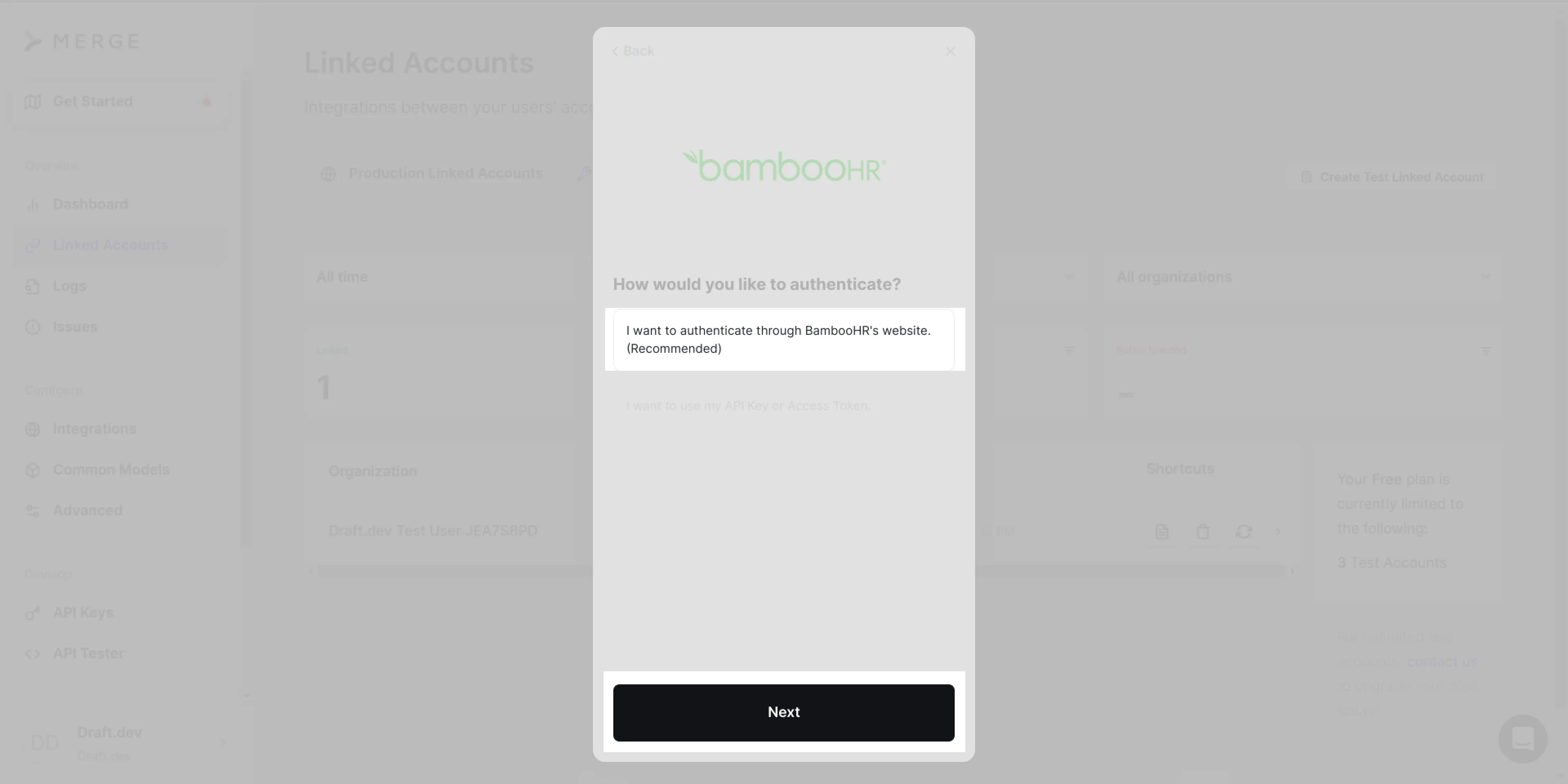 Choose your authentication method