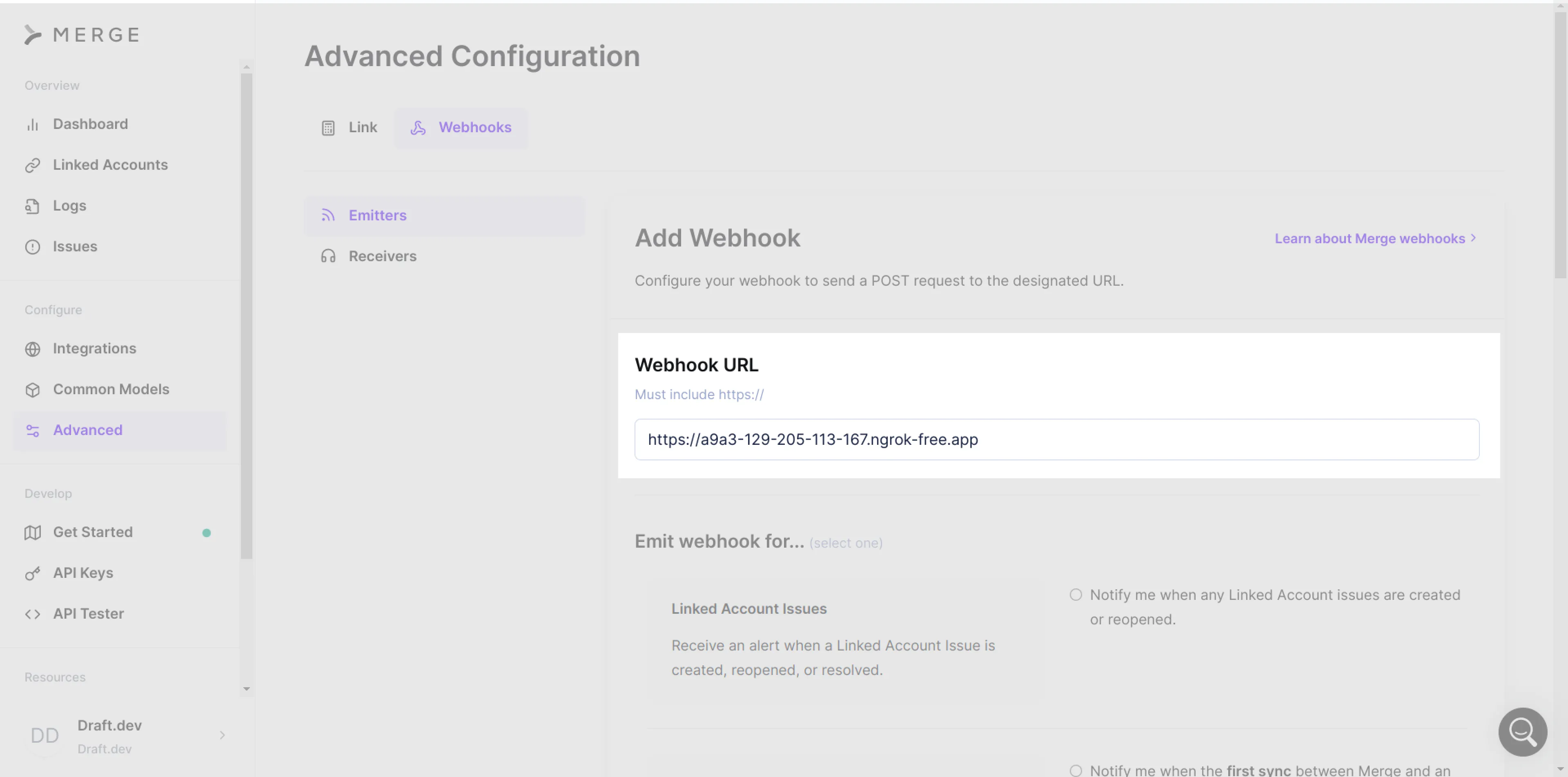 ngrok Webhook URL