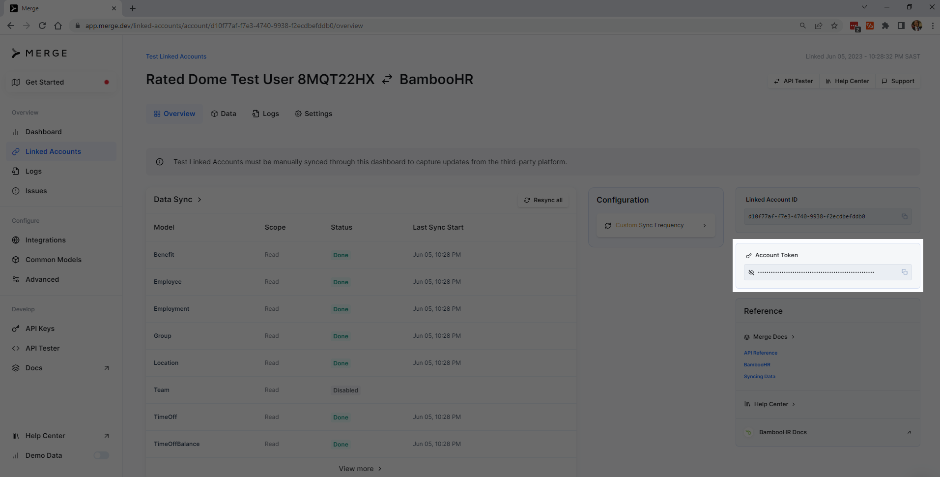 BambooHR account token