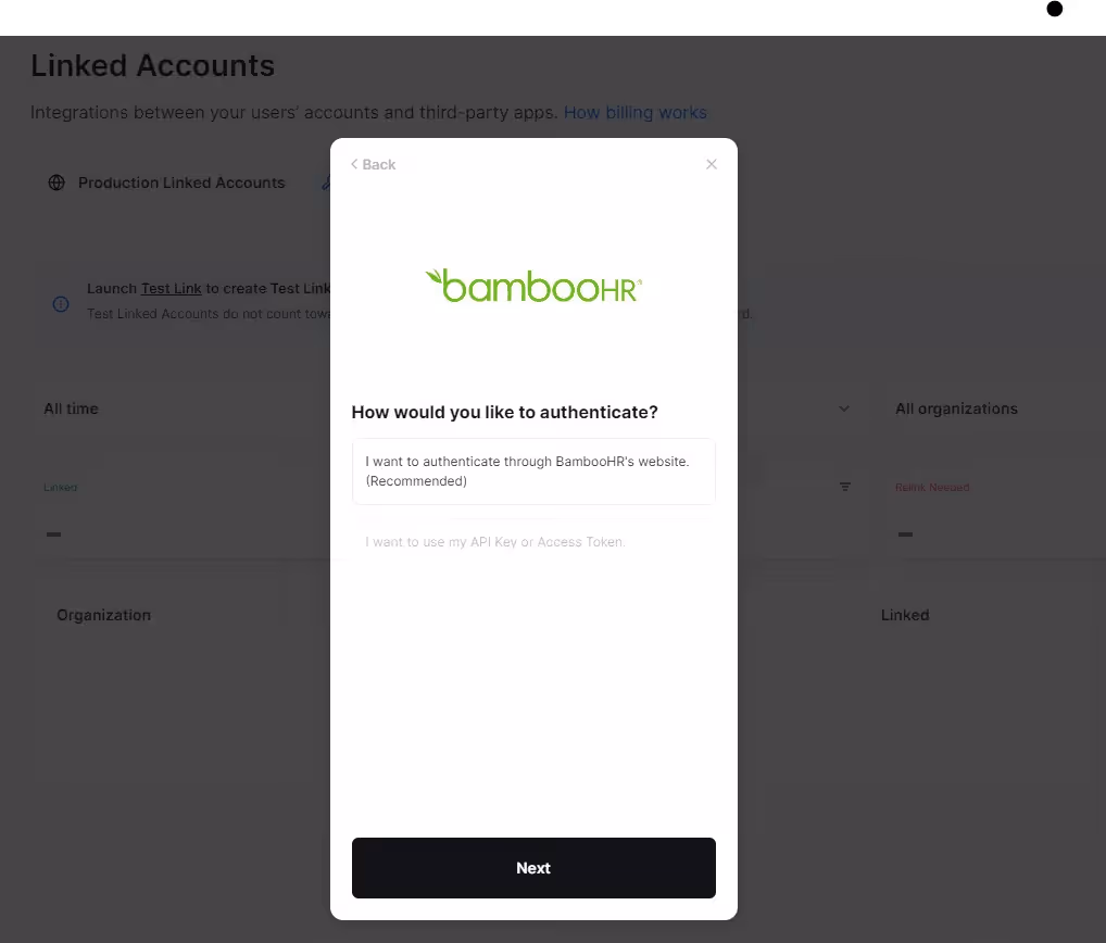 Authentication to BambooHR