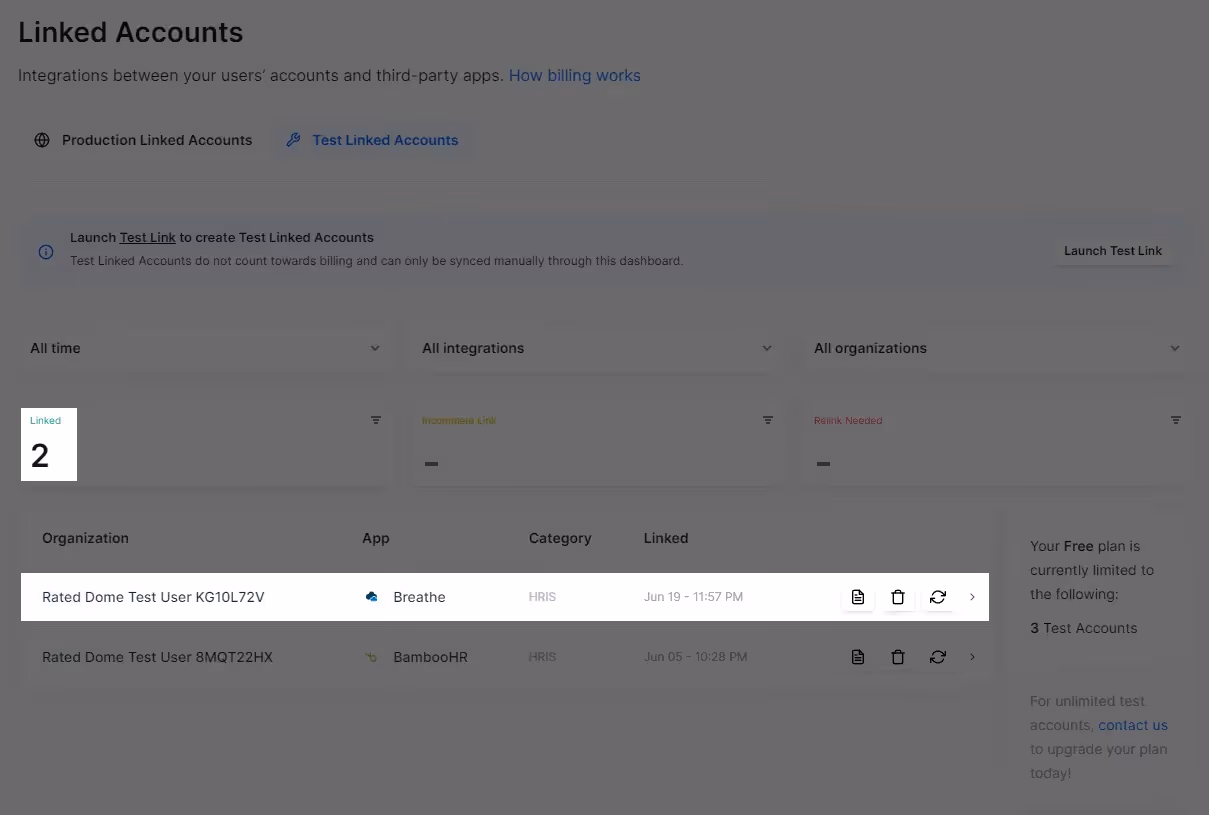 BreatheHR listed on linked accounts