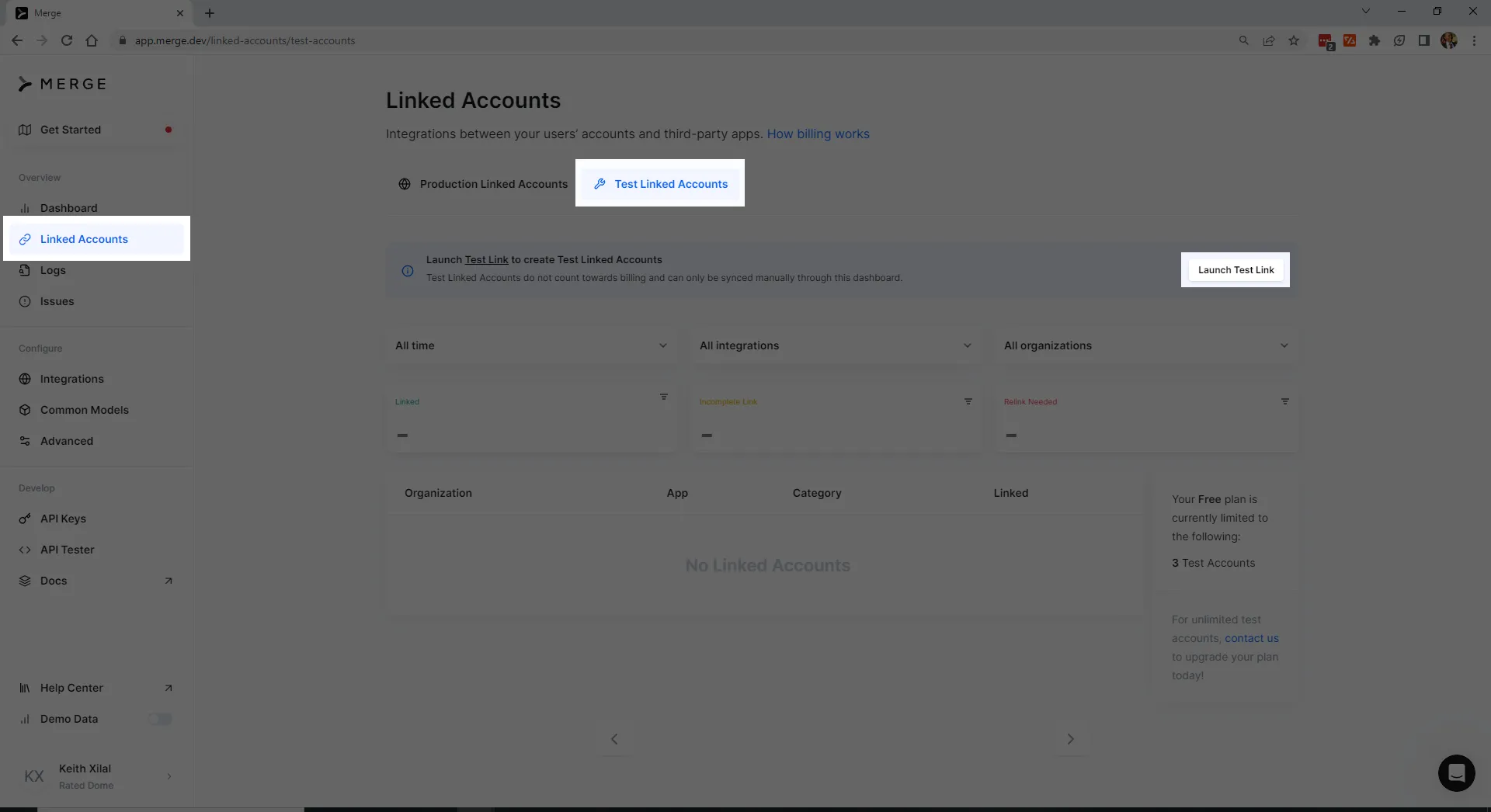 Linked accounts